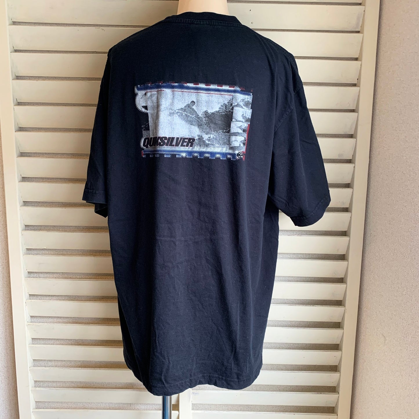 【QUIKSILVER】90s  クイックシルバー サーフプリント Tシャツ　ブラック　(men’s L)