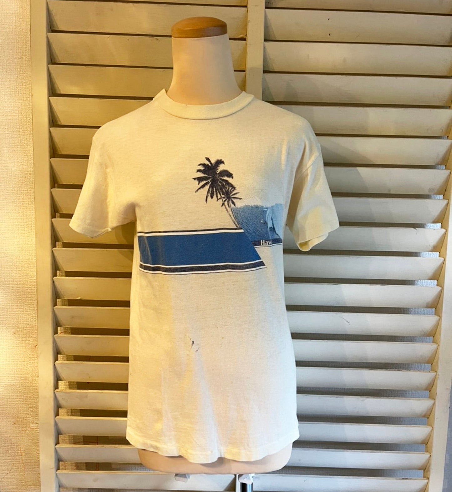 【vintage】80's-90's Happy shirts Hawaii USA製 ※汚れあり（men's M)