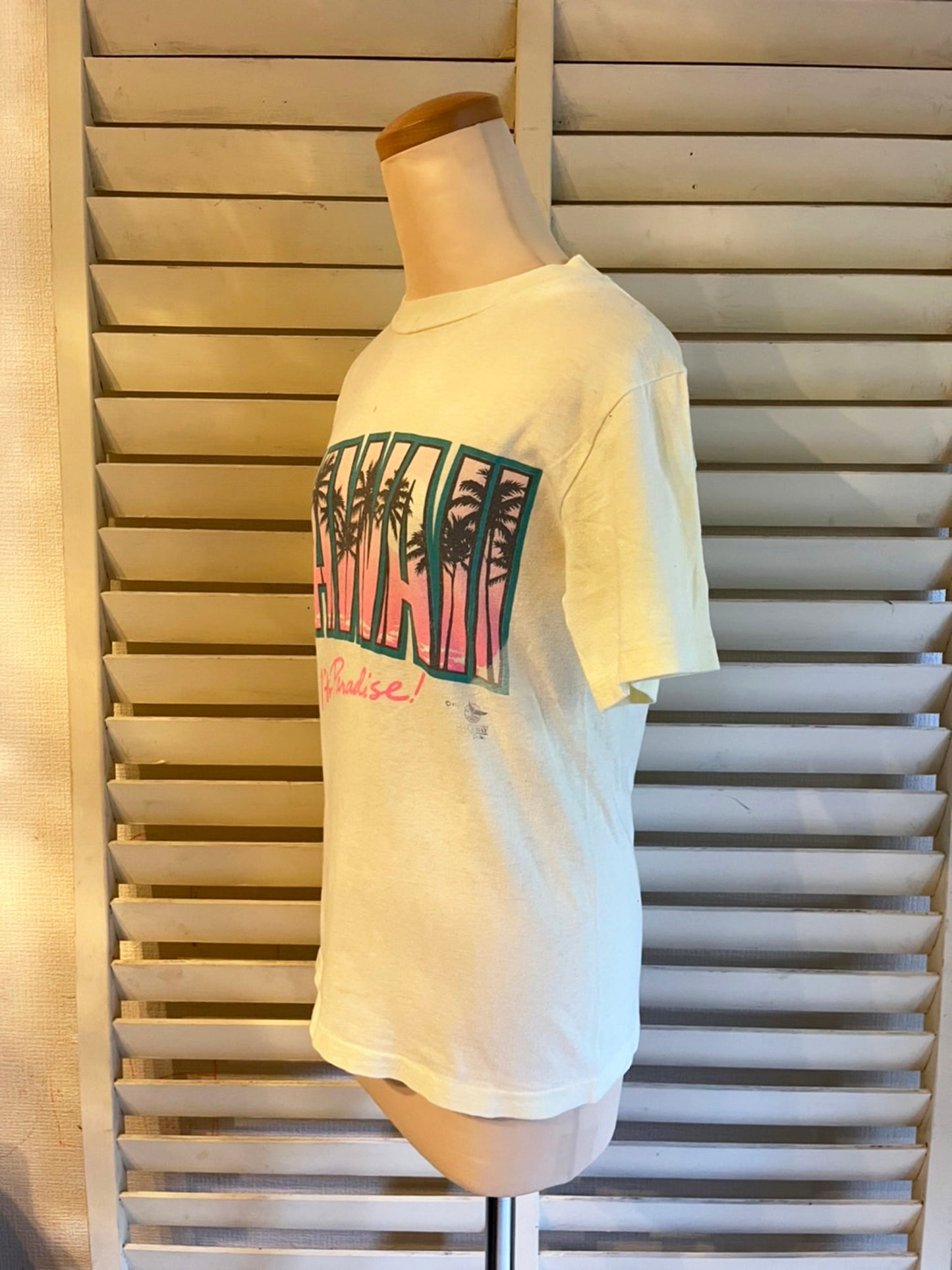【vintage】80's Hanes製 Hawaii スーベニア Tシャツ USA ※汚れあり (men's S)