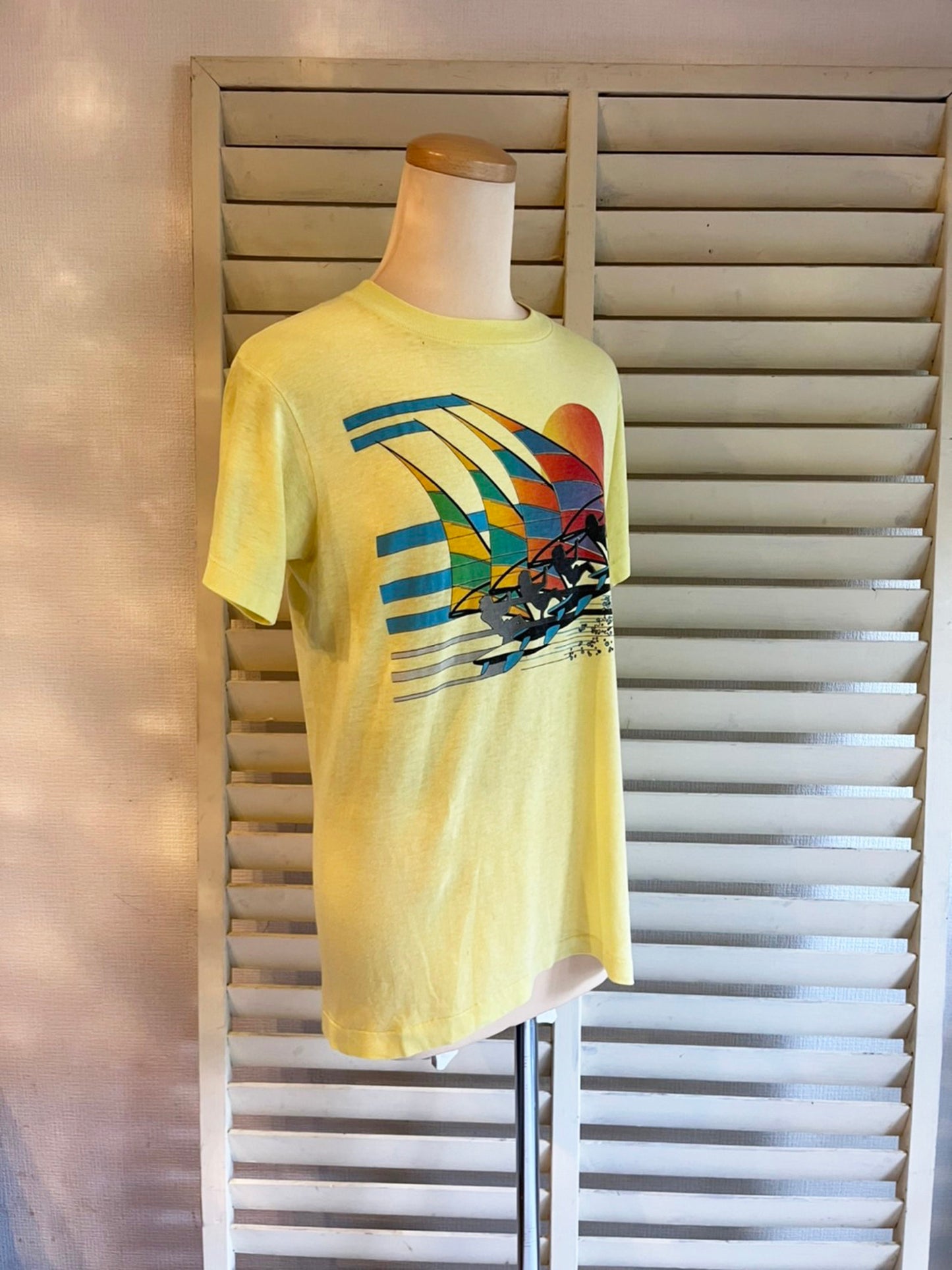 【OCEAN PACIFIC】70's オーシャンパシフィック ポリ混 USA製 Tシャツ(women's XL）