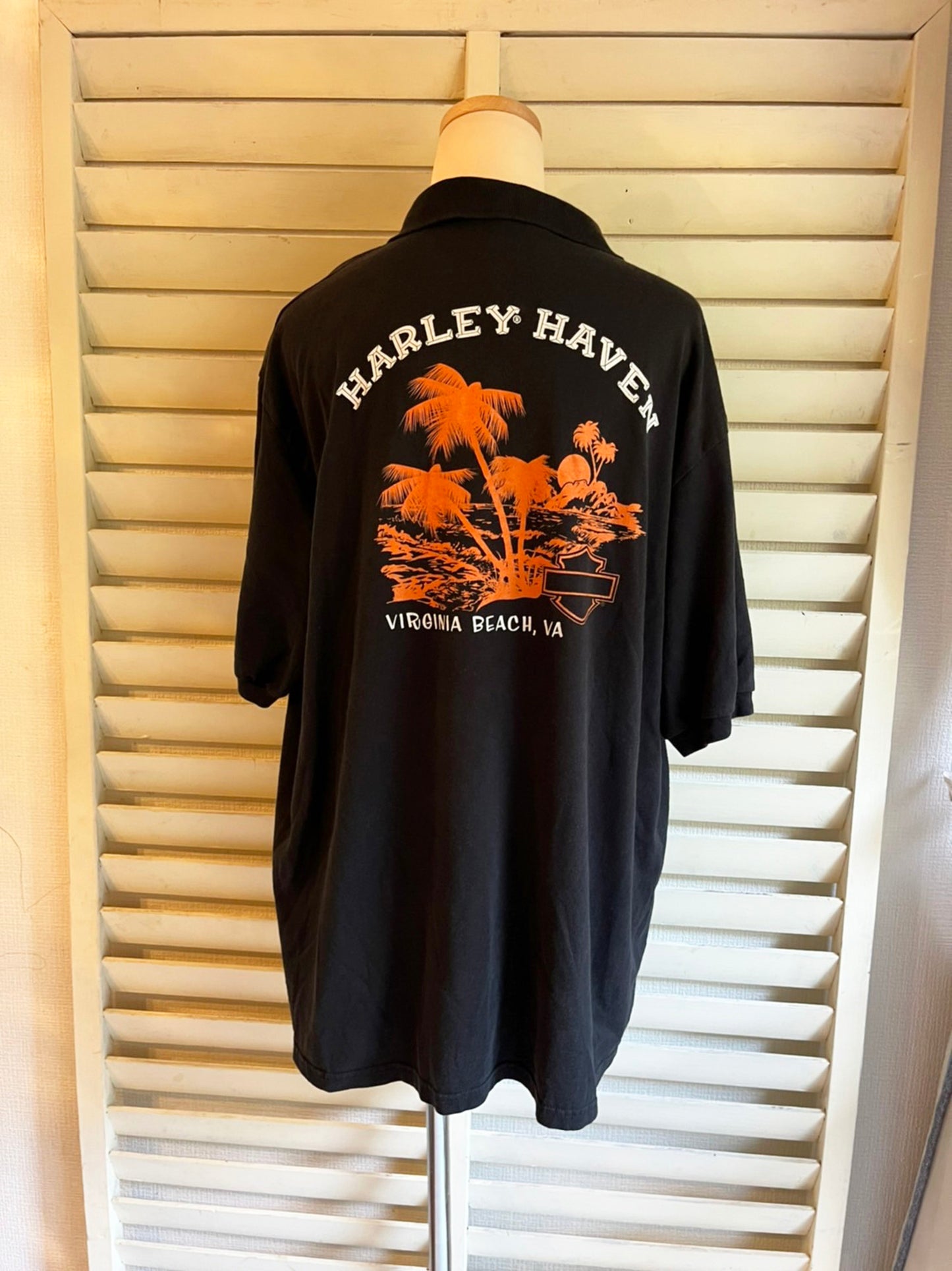 【Harley Davidson】ハーレーダビッドソン virginia beach 両面プリントポロシャツ (men's XL)