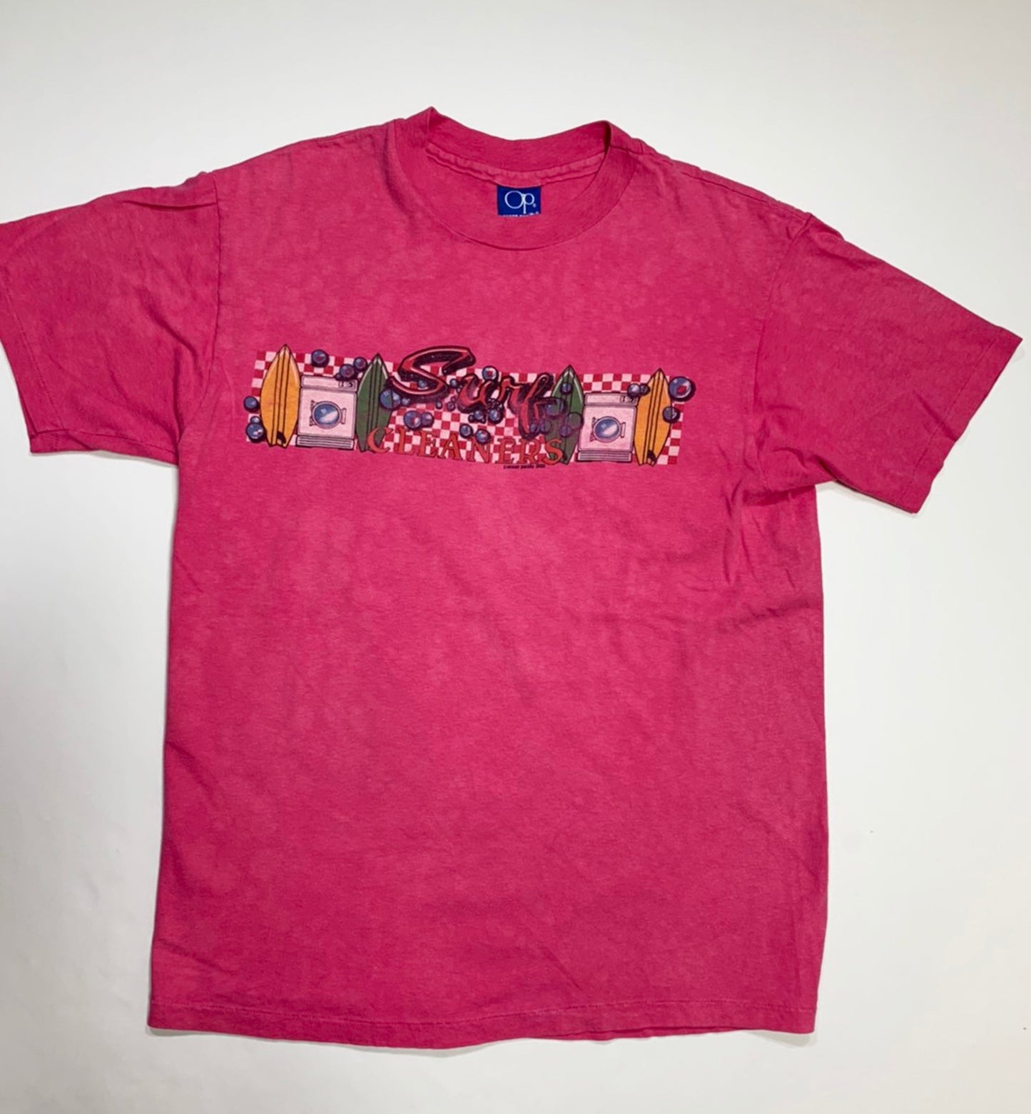 【Ocean Pacific】80's オーシャンパシフィック　オールドサーフ　Tシャツ ピンク（women's L)