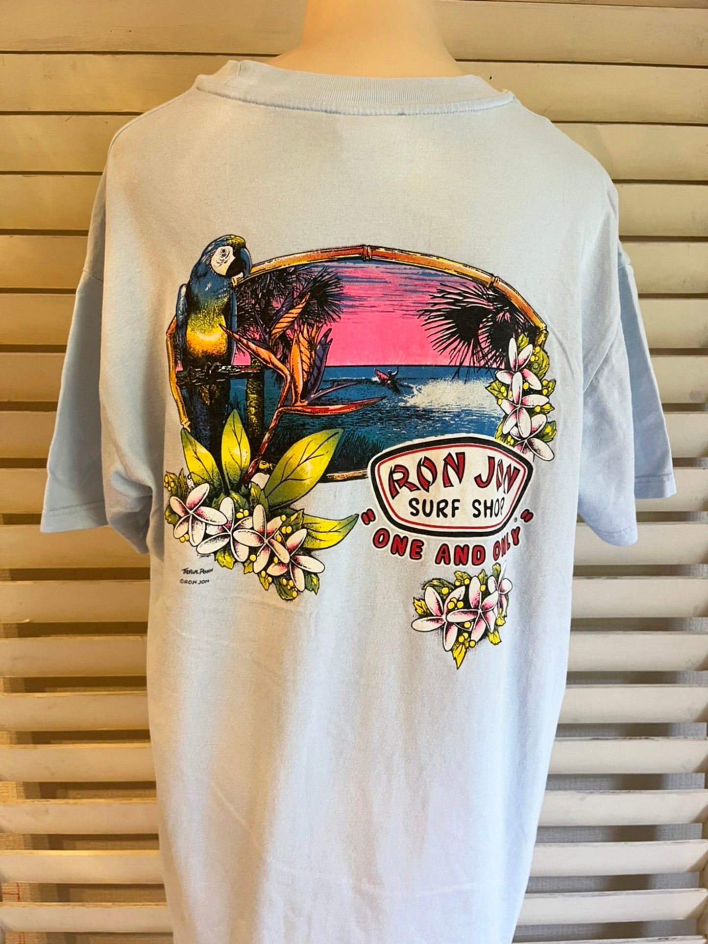 【RON JON 】 ロンジョン  PARADISE SURF ライトブルー 半袖 Tシャツ (men's S）