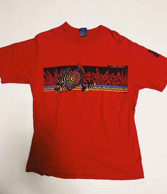 【ocean pacific】80's オーシャンパシフィック アクアリウム 半袖 Tシャツ (men's L)