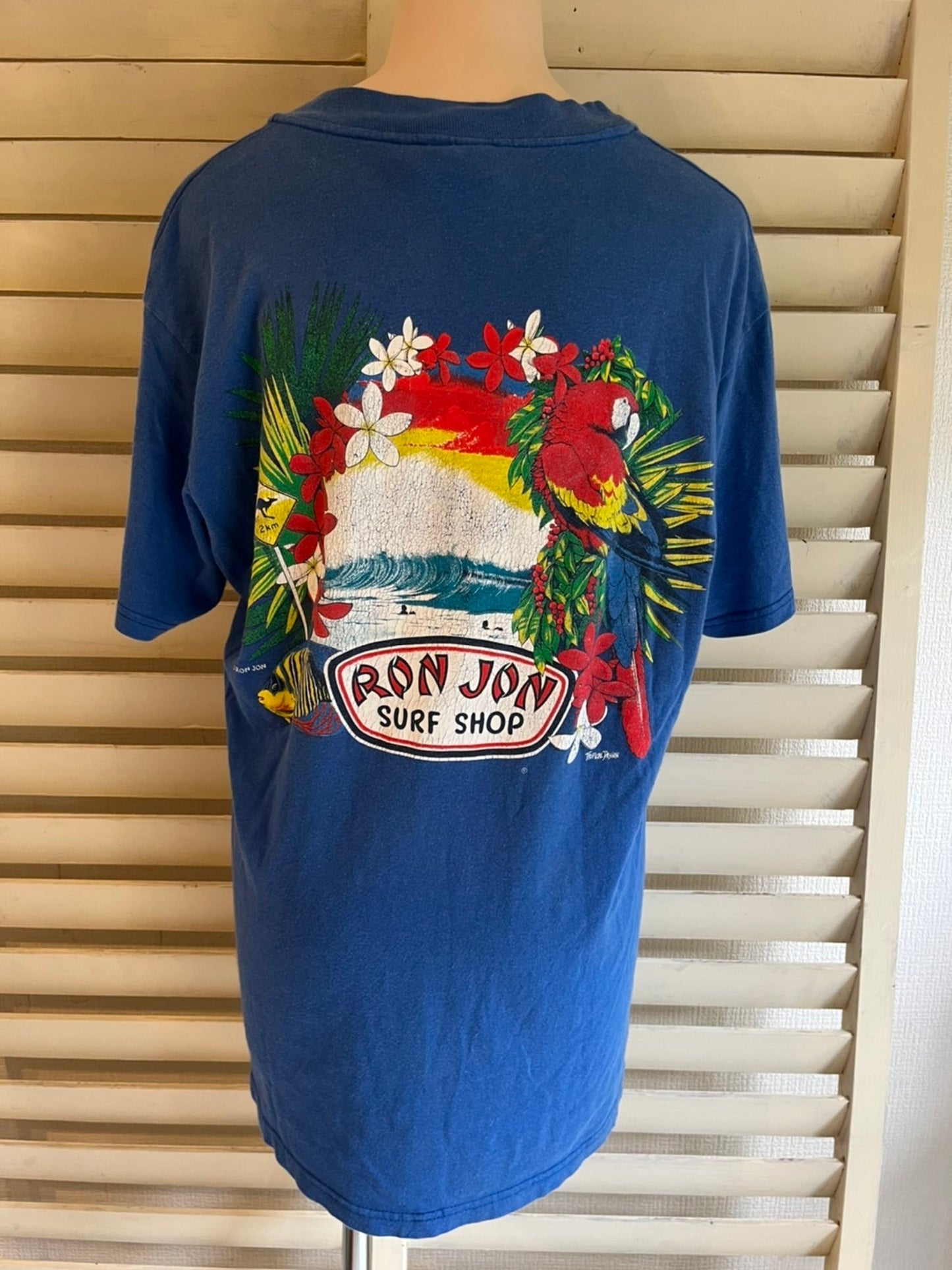 【RON JON SURF SHOP】90's ロンジョン  ブルー Tシャツ (men's M）