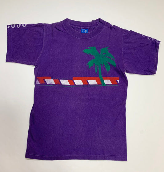【Ocean Pacific】80's オーシャンパシフィック 半袖 椰子の木　オールドサーフ　Tシャツ（レディースM)