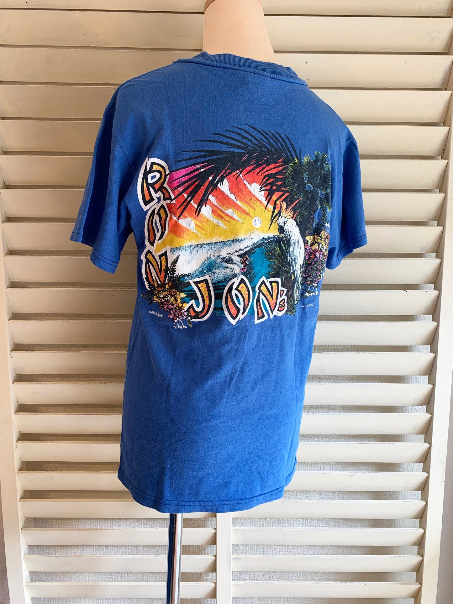【RONJON SURF SHOP】ロンジョンサーフショップ ブルー Tシャツ (men's S)