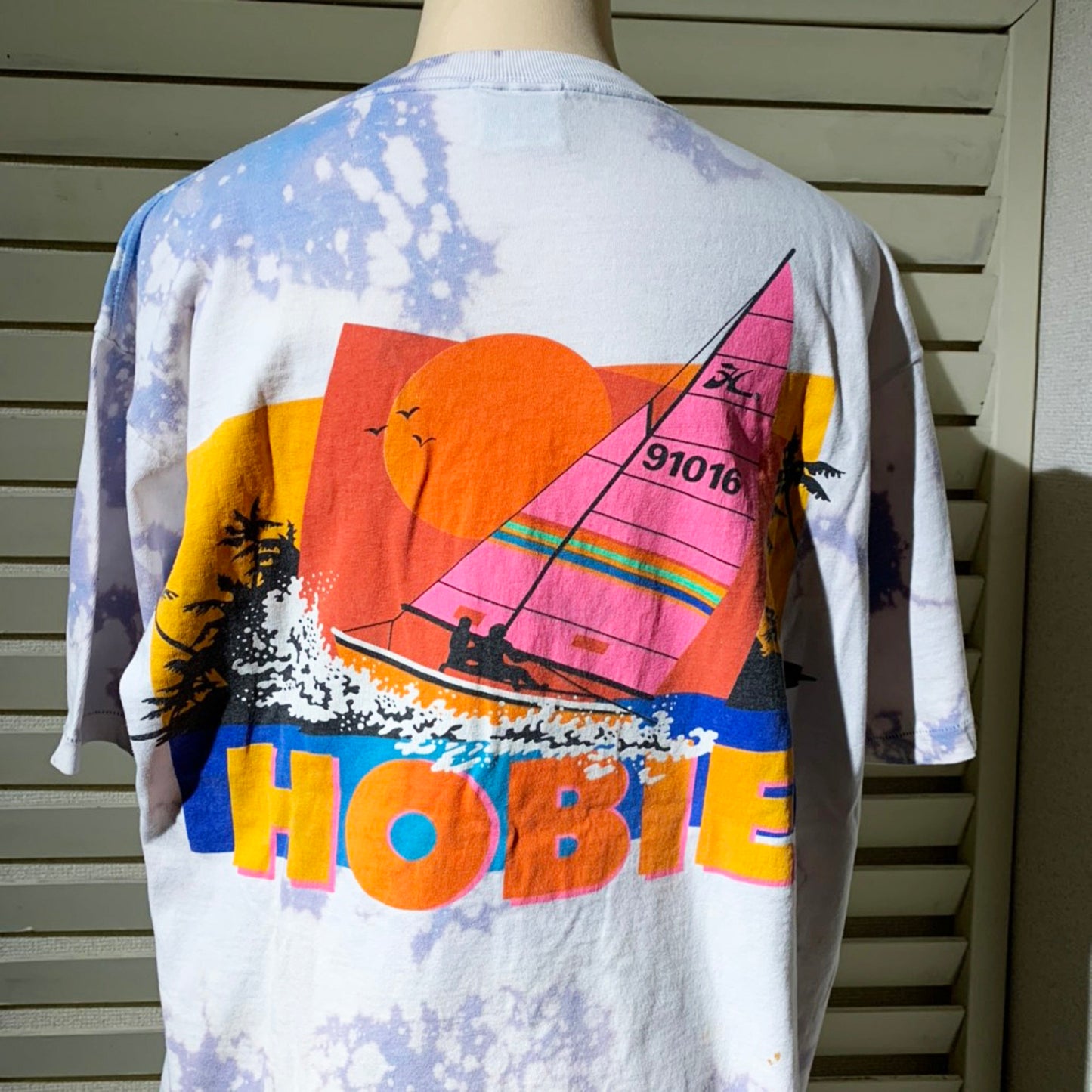 【HOBIE】80's  ホビー　オールドサーフ ウインドサーフィン　タイダイ染め　Tシャツ（MENS　XL）