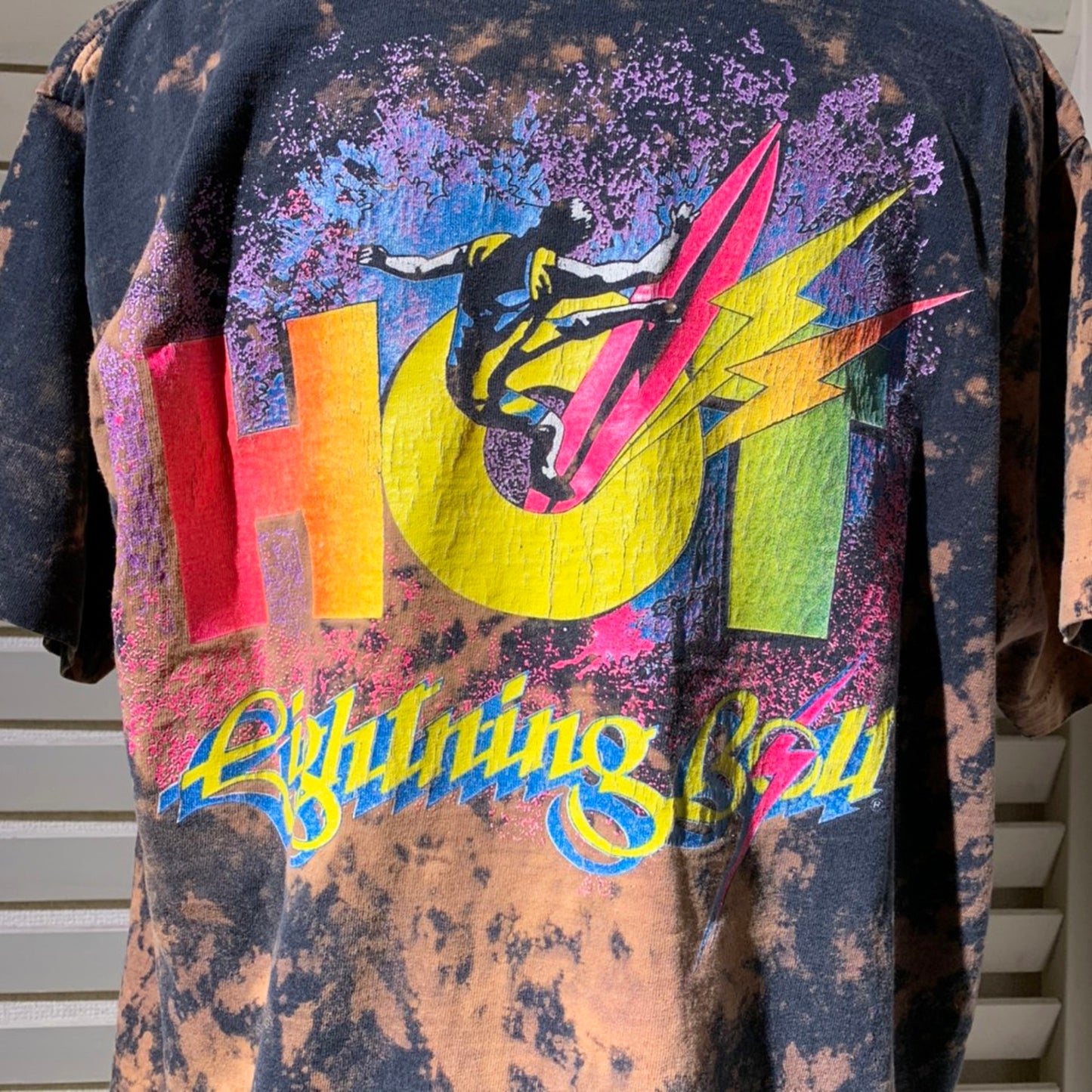 【Lightning Bolt】80's ライトニングボルト オールドサーフ　タイダイ染め　Tシャツ (men's L相当）