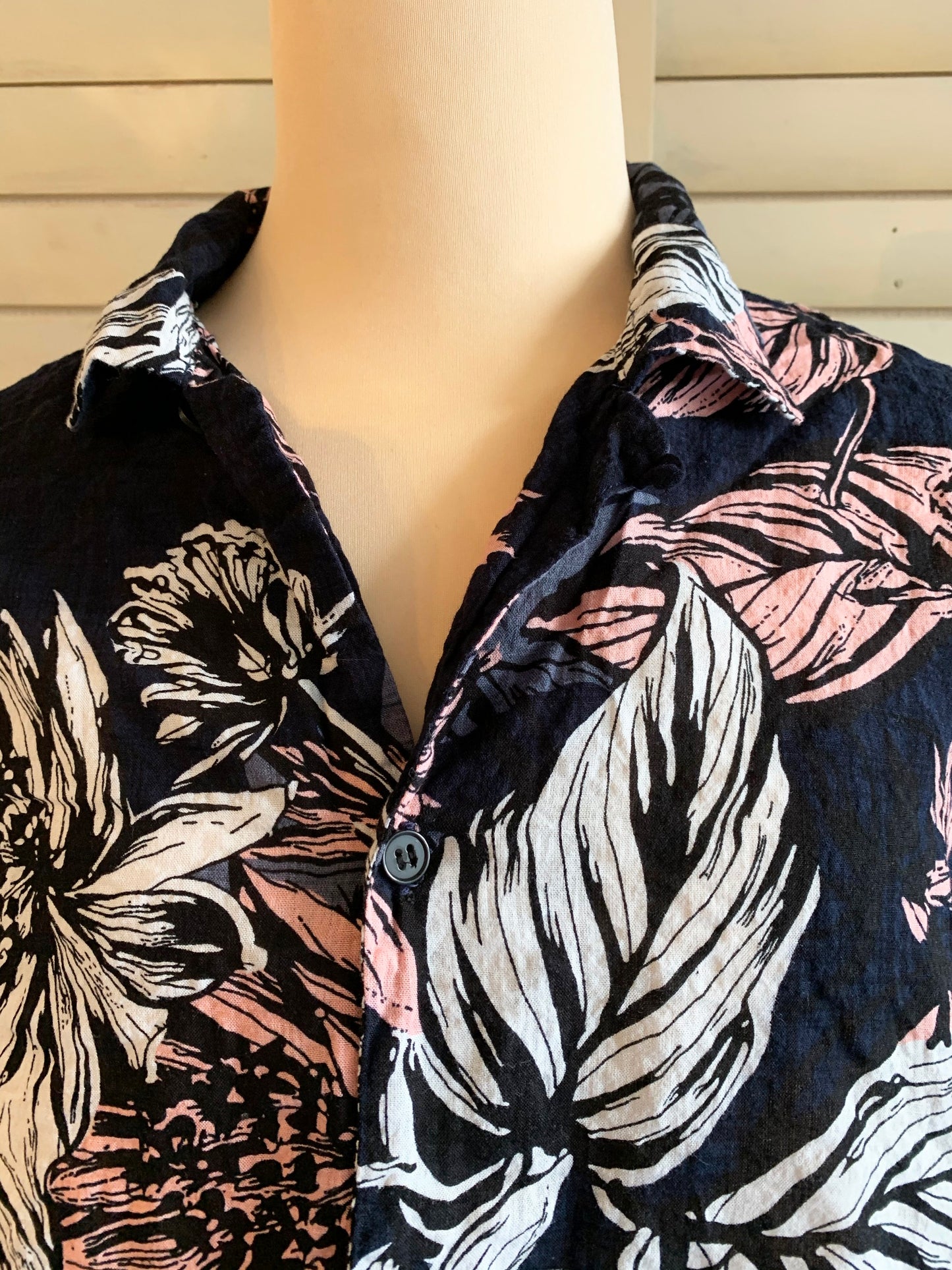 【EURO vintage】70s～80s flower print  aloha shirt (women's XL)