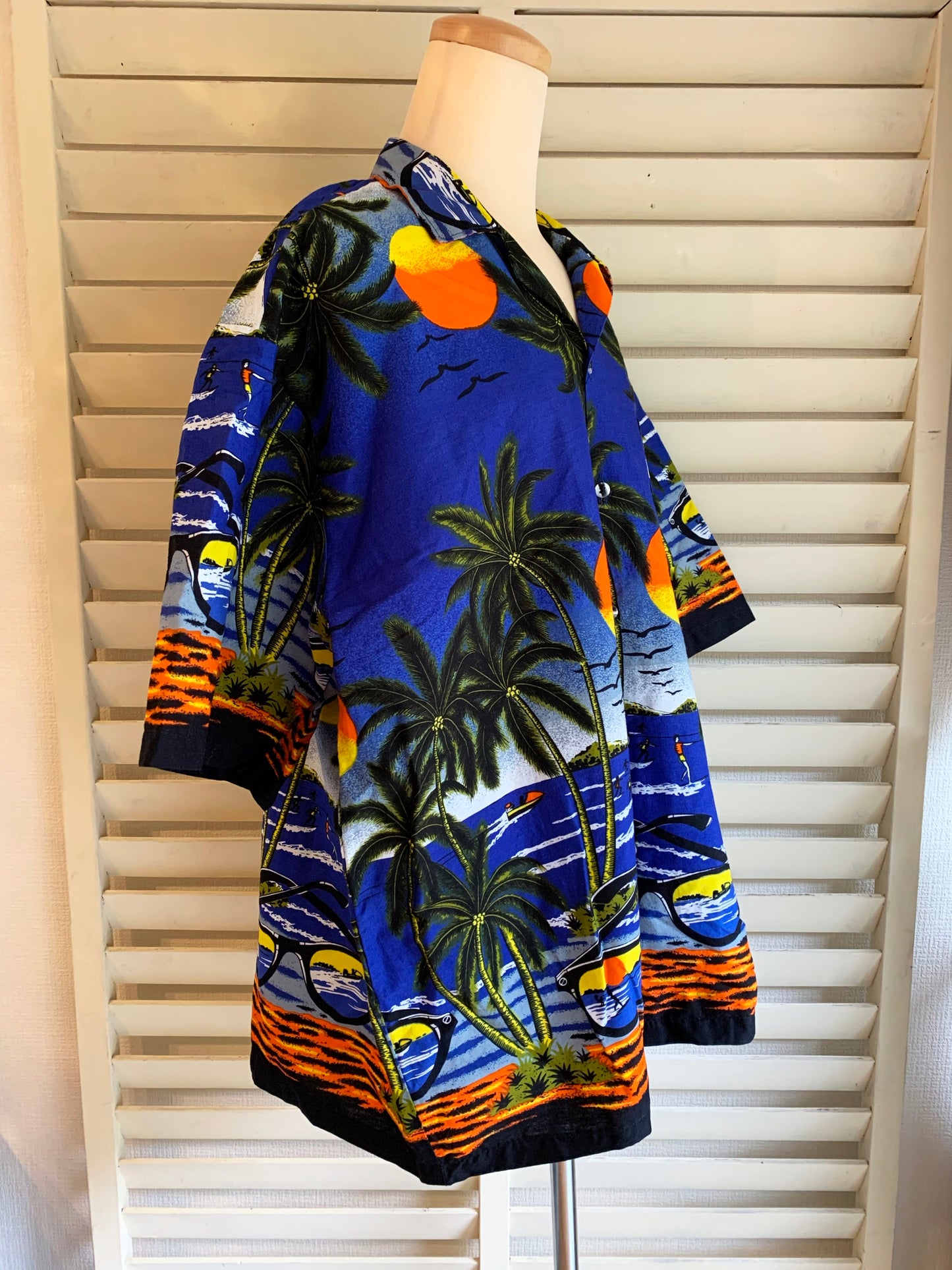 【vintage】70s～80s  palm tree aroha shirts （men's XXL)