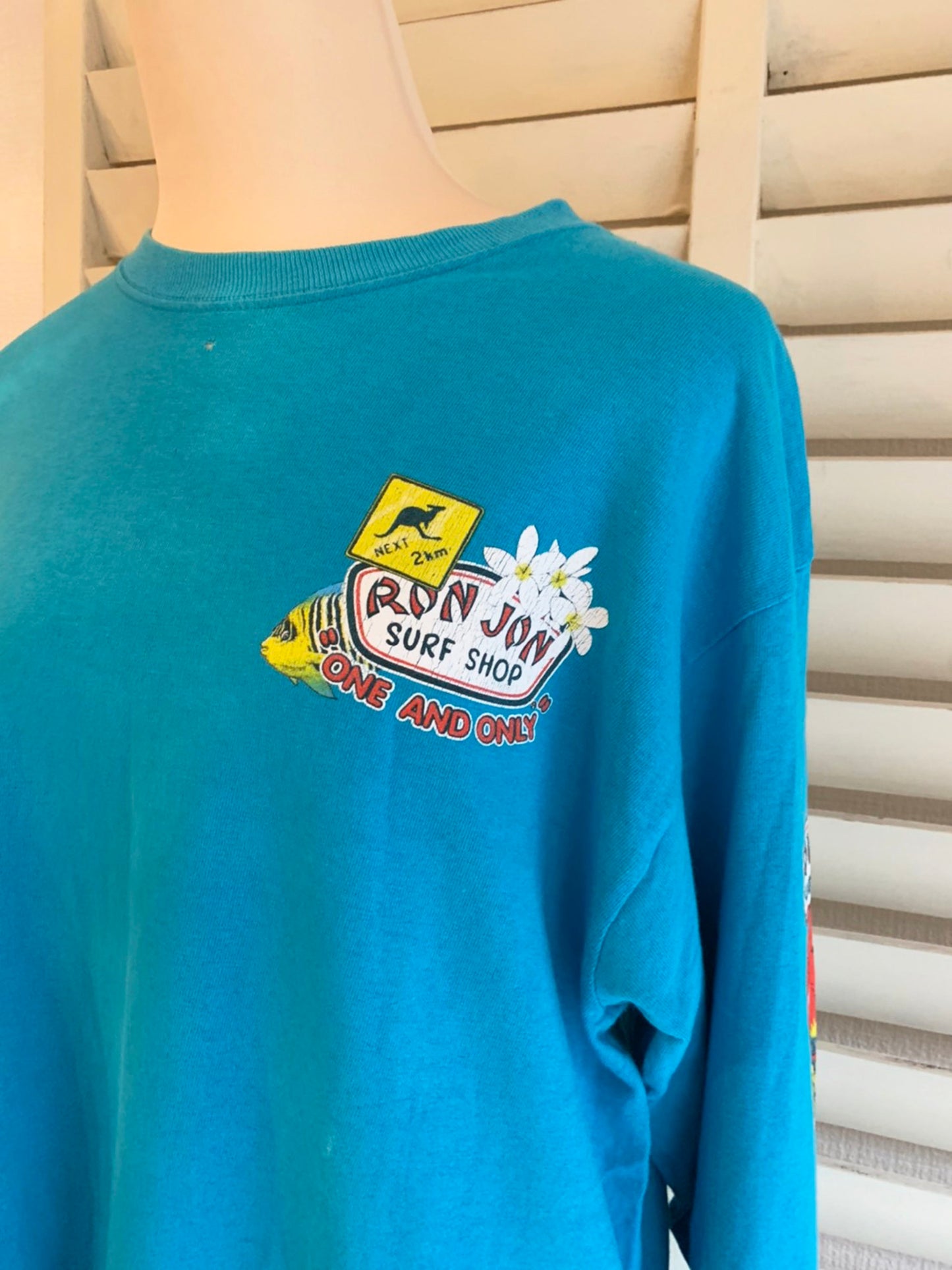 【RONJON SURF SHOP】90's ロンジョン 長袖 Tシャツ USA製 (men's M)