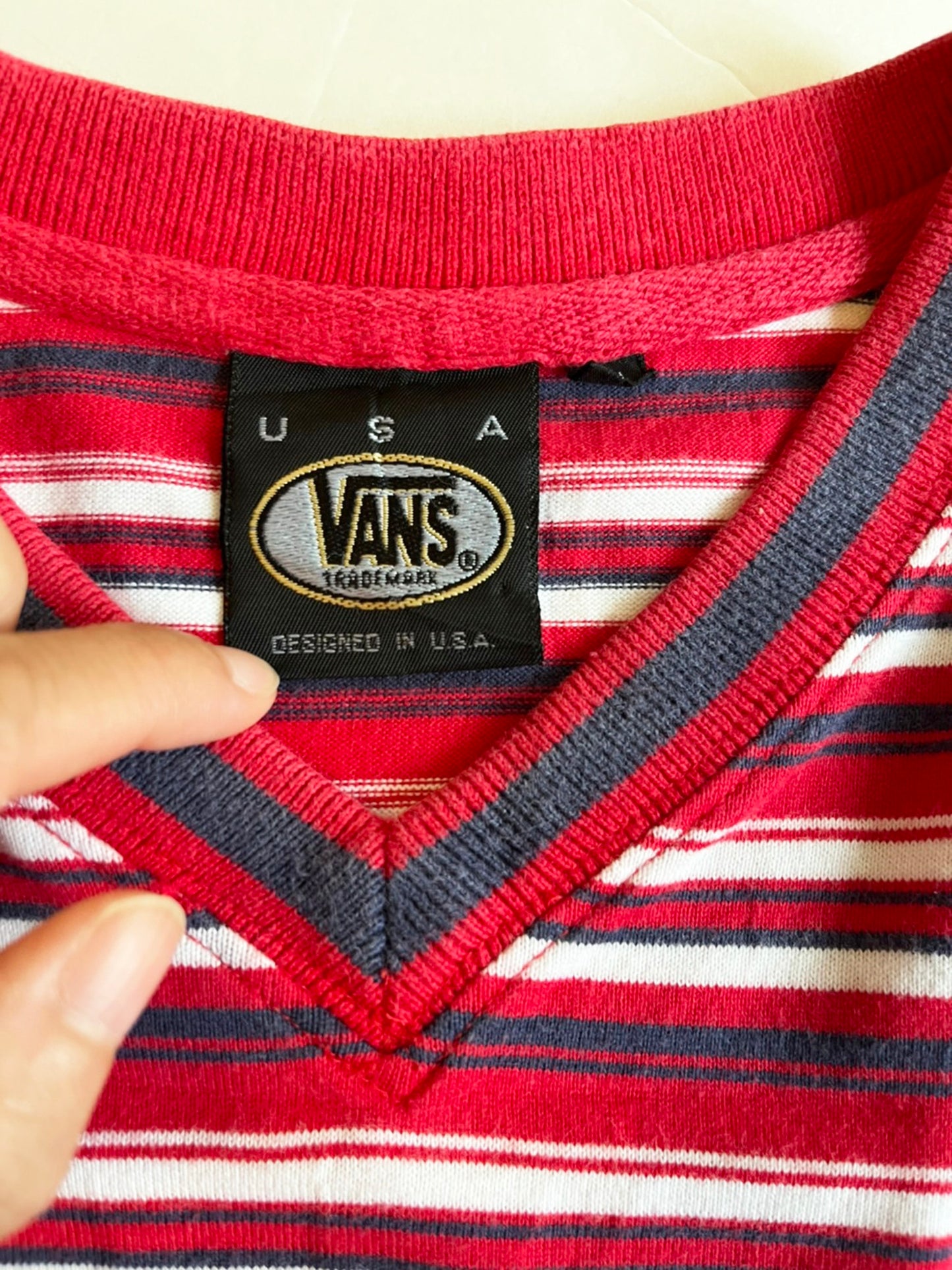 【VANS】90's バンス マルチボーダー Tシャツ USA製 (women's L相当)