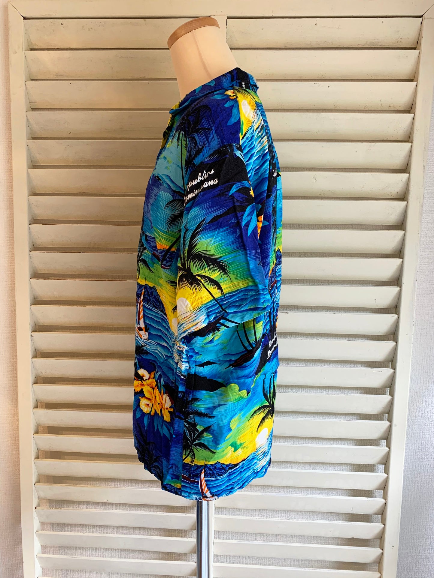 【EURO vintage 】All over pattern  aloha shirt (men's L)