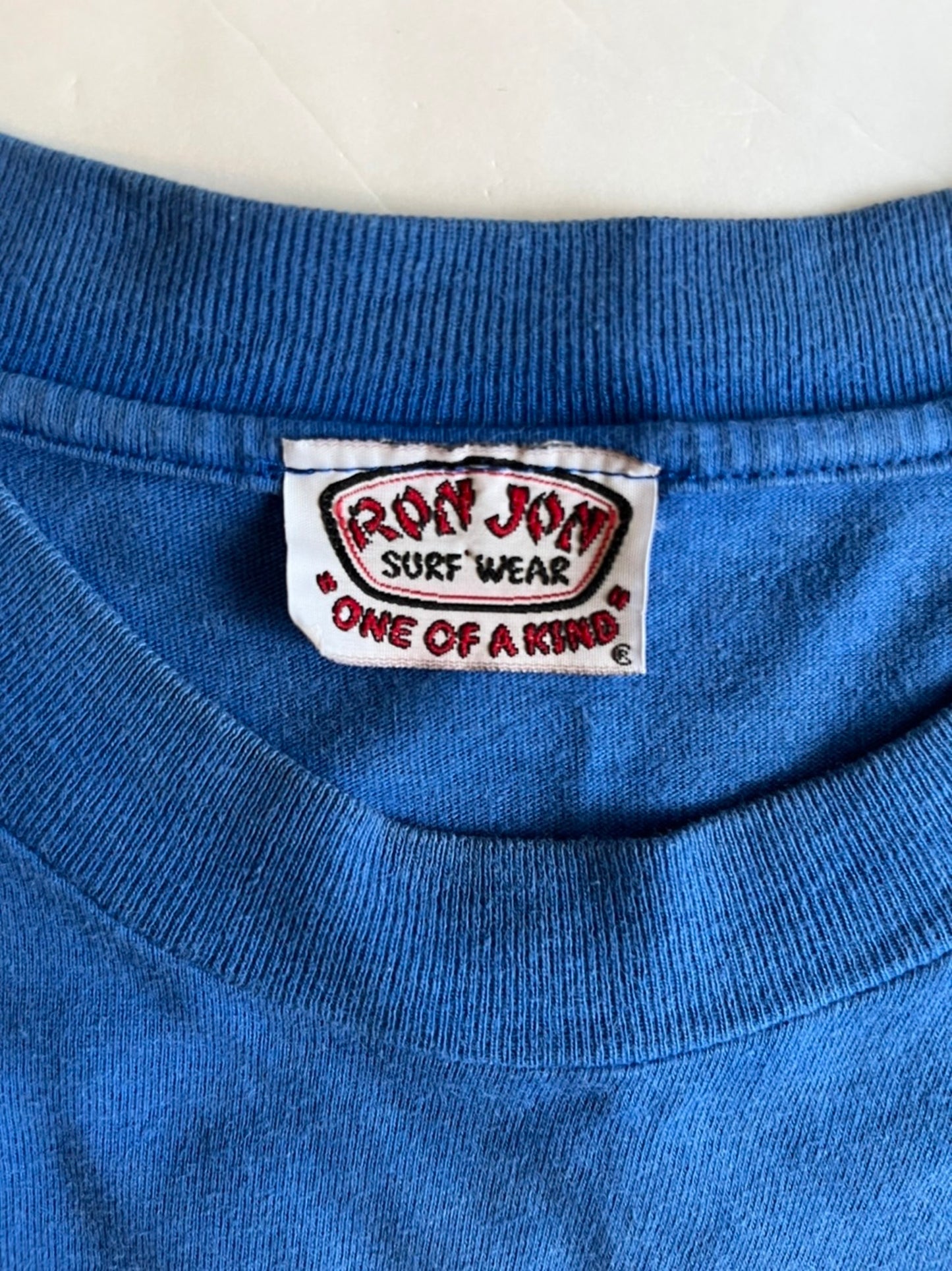 【RON JON SURF SHOP】90's ロンジョン サーフプリント USA ポケットTシャツ (men's S相当）