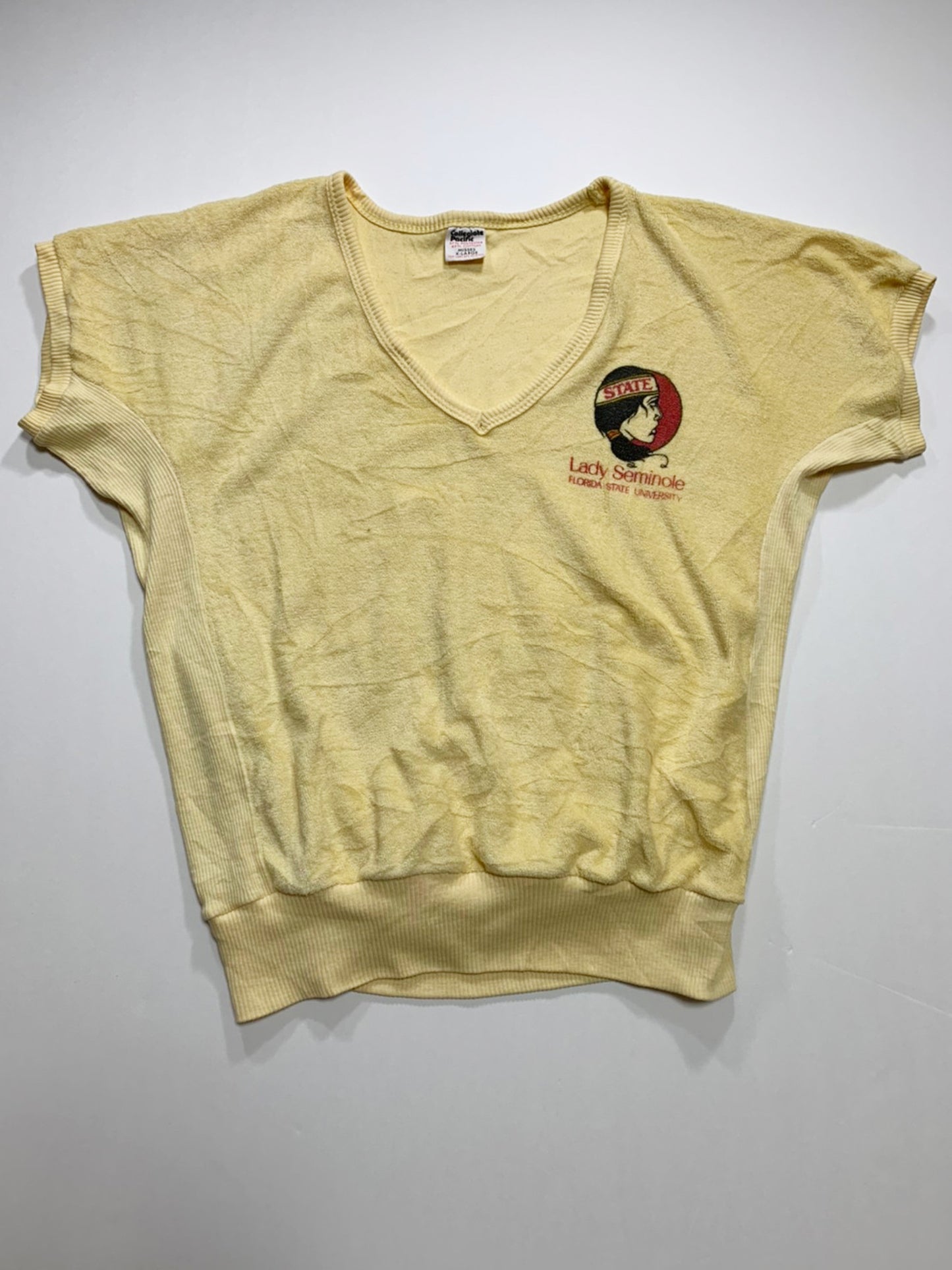 【Collegiate Pacific】 80s ビンテージ  パイル生地　 半袖ニット (women's XL)