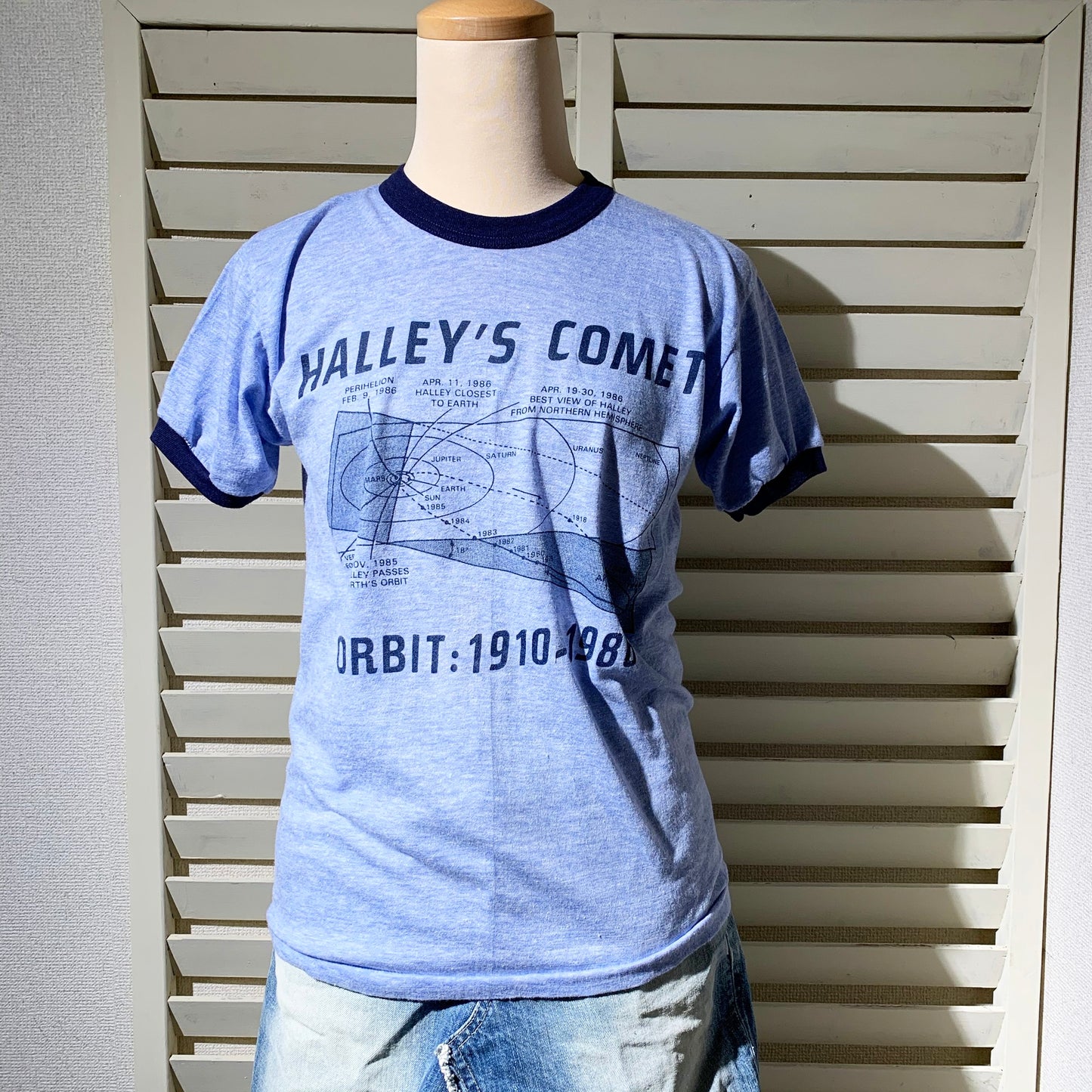 【vintage】80's HALLEY'S COMIT リンガー　Tシャツ（men's size M)
