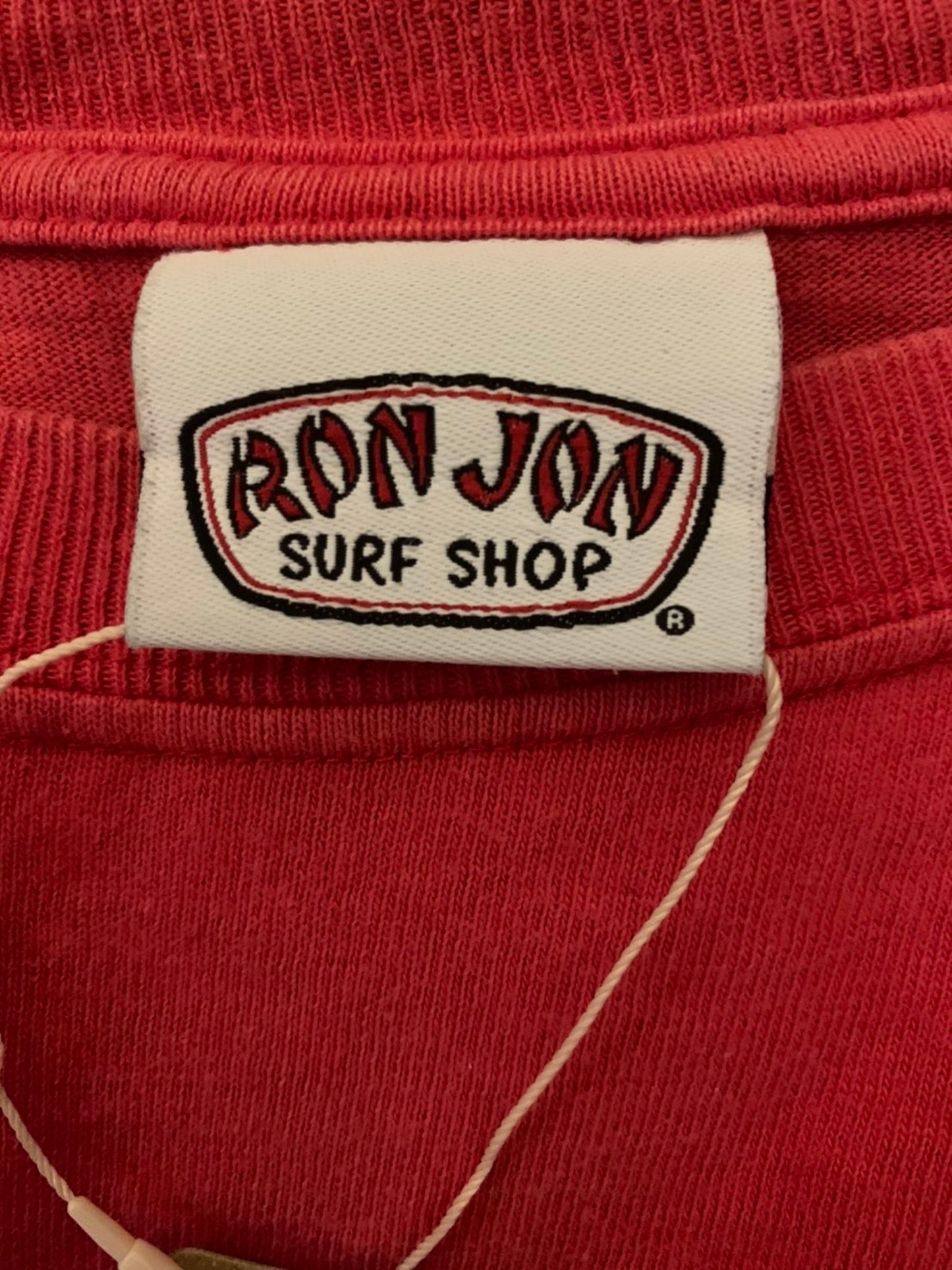 【RONJON SURF SHOP】90's ロンジョン 長袖 Tシャツ USA製 レッド (men's M)
