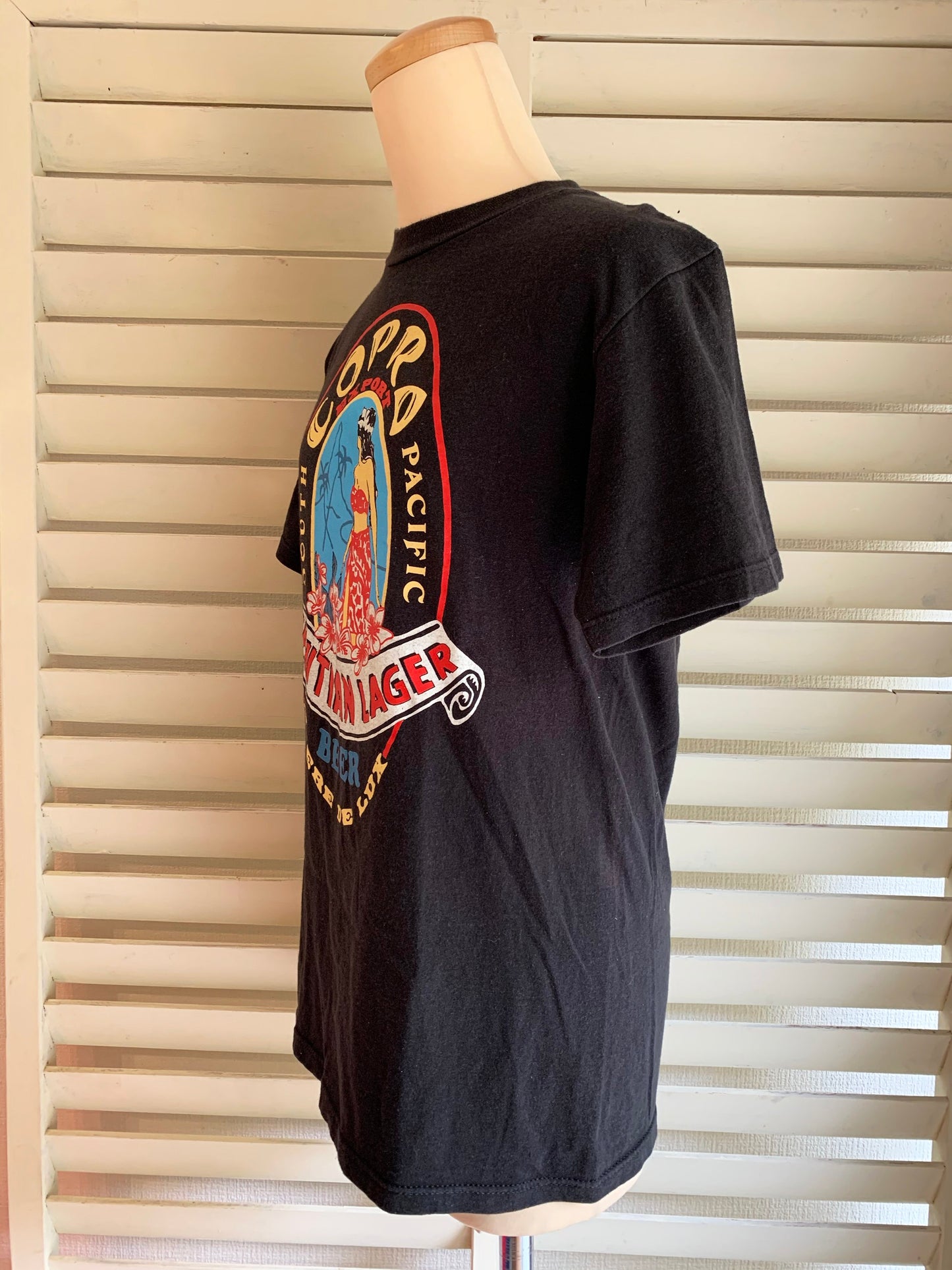 【USED】90s JERZEES ジャージーズ タイビール Tシャツ (men's S)