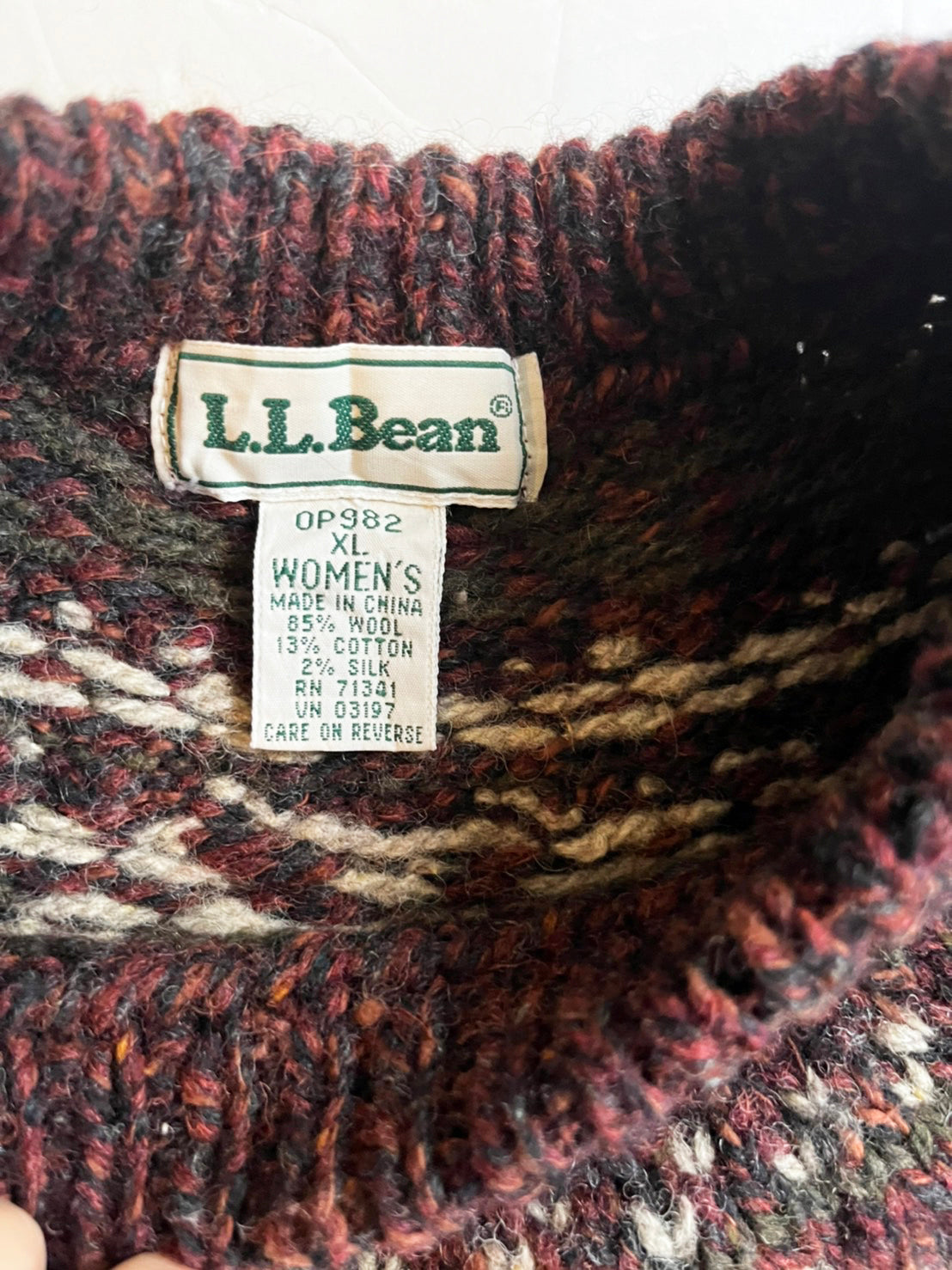 【L.LBean】90's エルエルビーン ノルディックニット 肉厚 セーター ブラウン(women's XL)