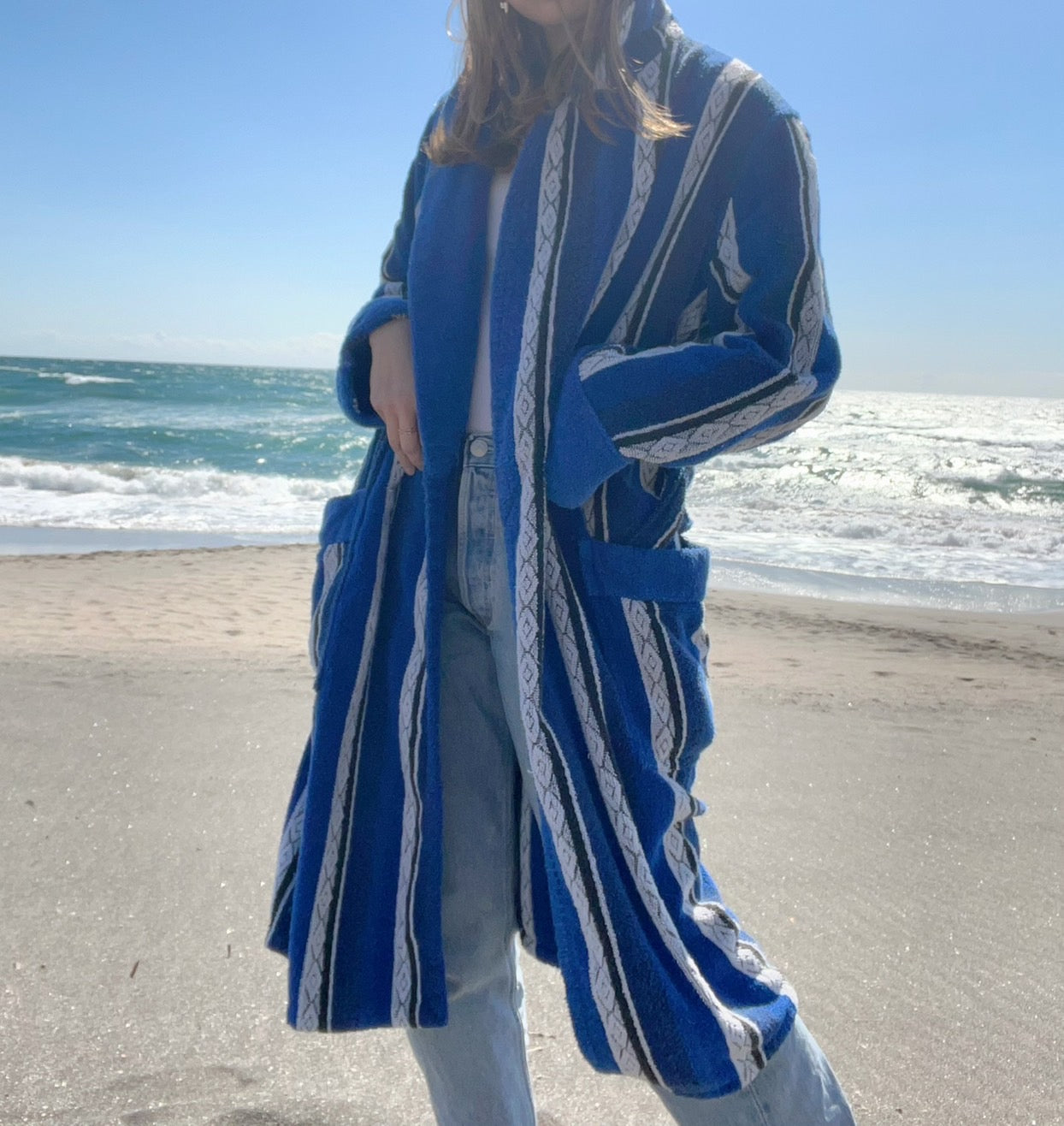 Vintage】stripe pile gown coat （size 48/50 men's M) – sup rising