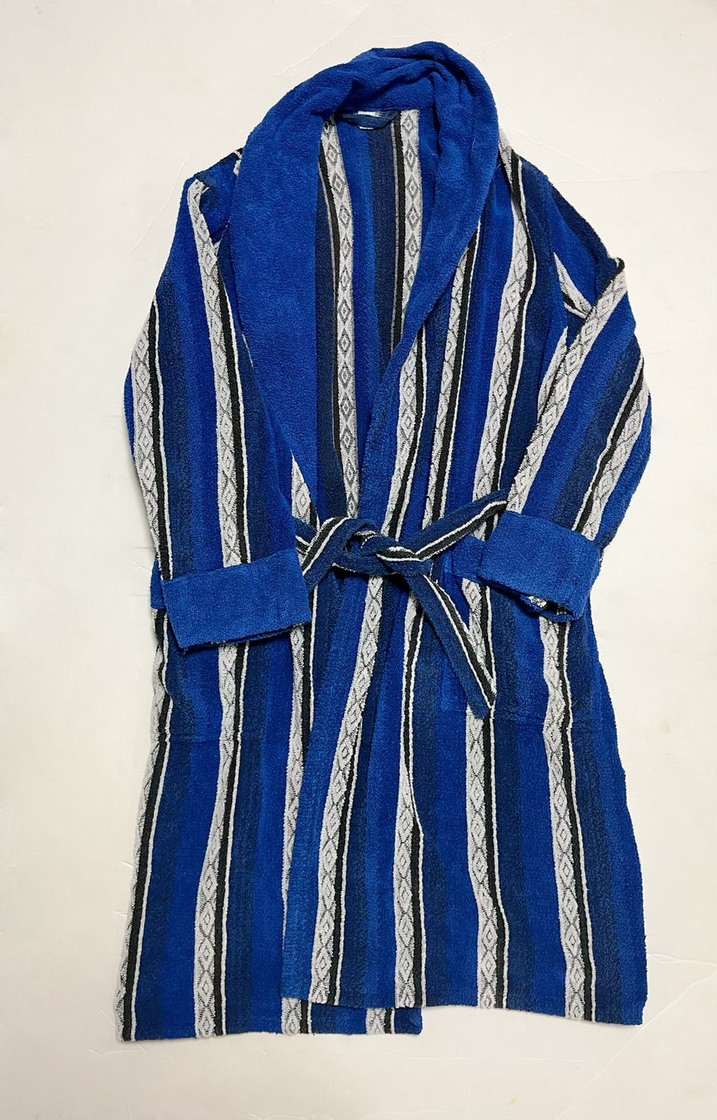 【Vintage】stripe pile gown coat （size 48/50 men's M)