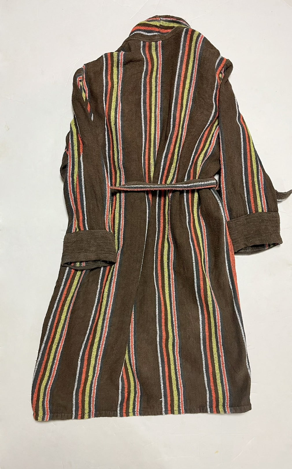 【Vintage】stripe pile gown coat （size 48/50 men's M)