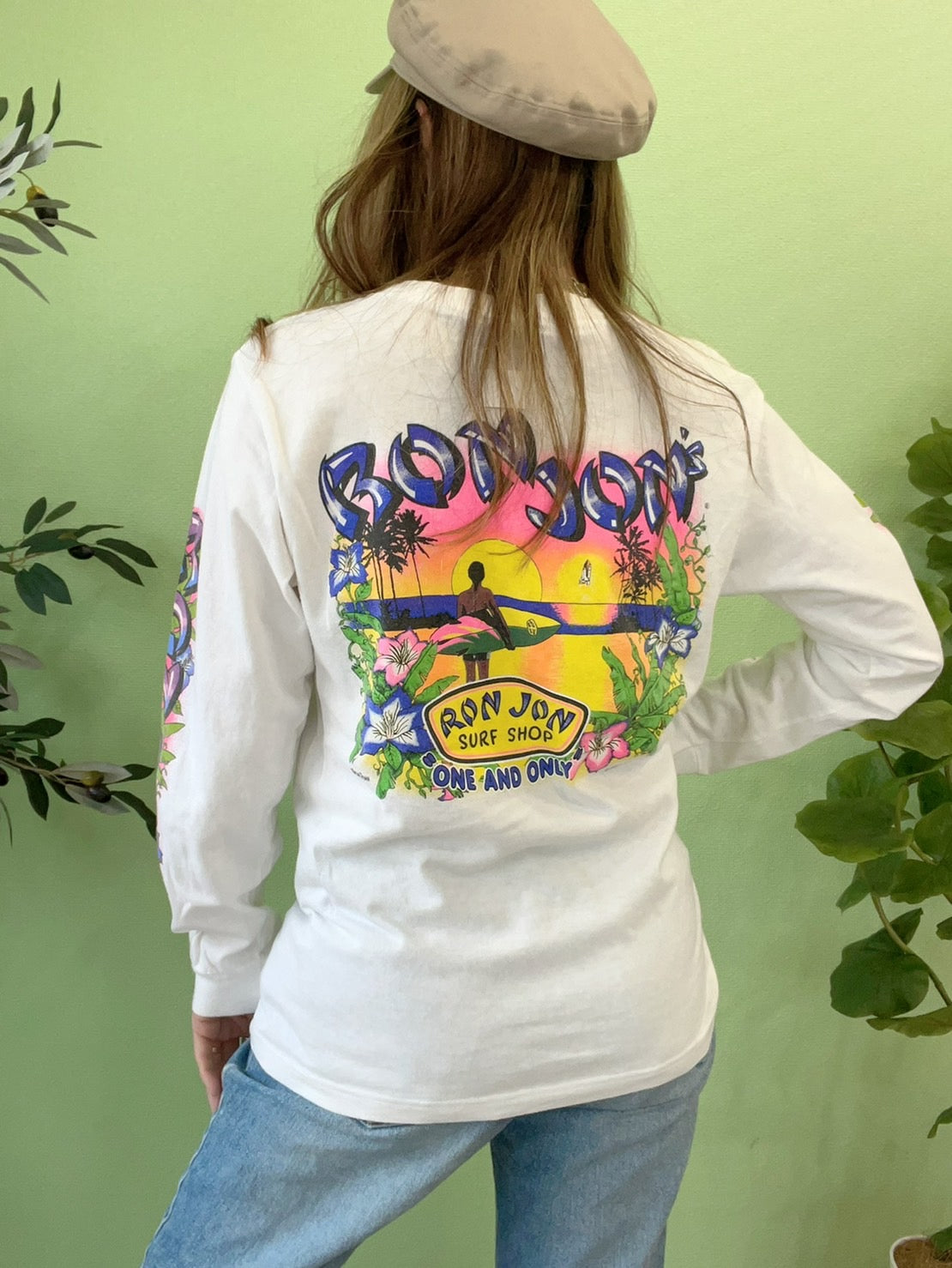 【RON JON】90's RonJon Surf Shop Vintage long sleeve T-Shirt made in USA（men's S)