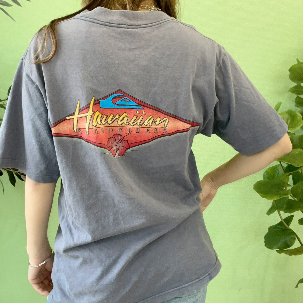 【Quiksilver】90's vintage Quiksilver Hawaiian t-shirt made in USA (men's S )