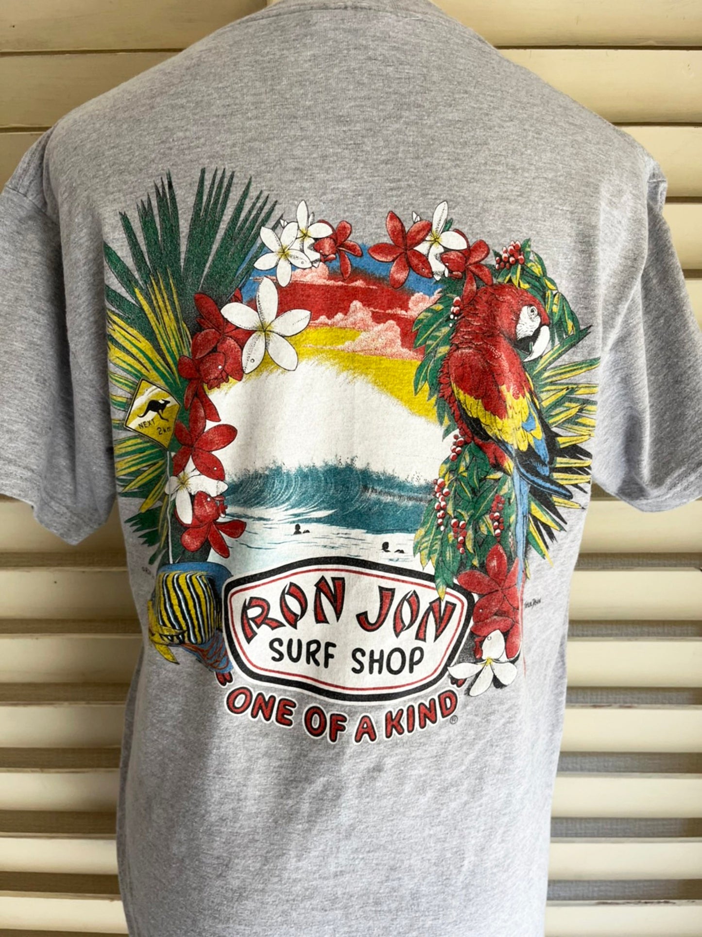 【RON JON SURF SHOP】90's ロンジョン USA製 グレー Tシャツ (men's S相当）
