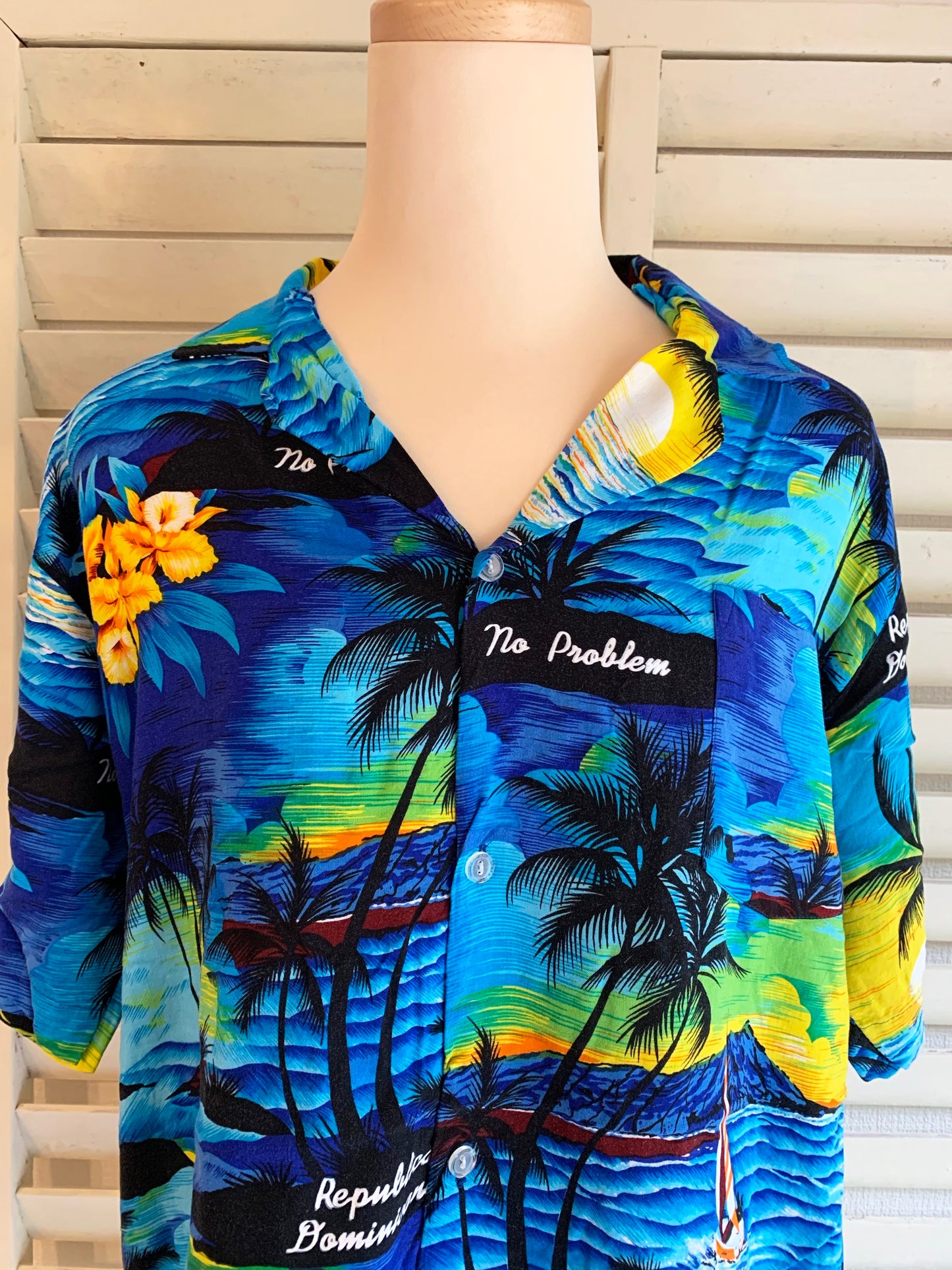 【EURO vintage 】All over pattern  aloha shirt (men's L)