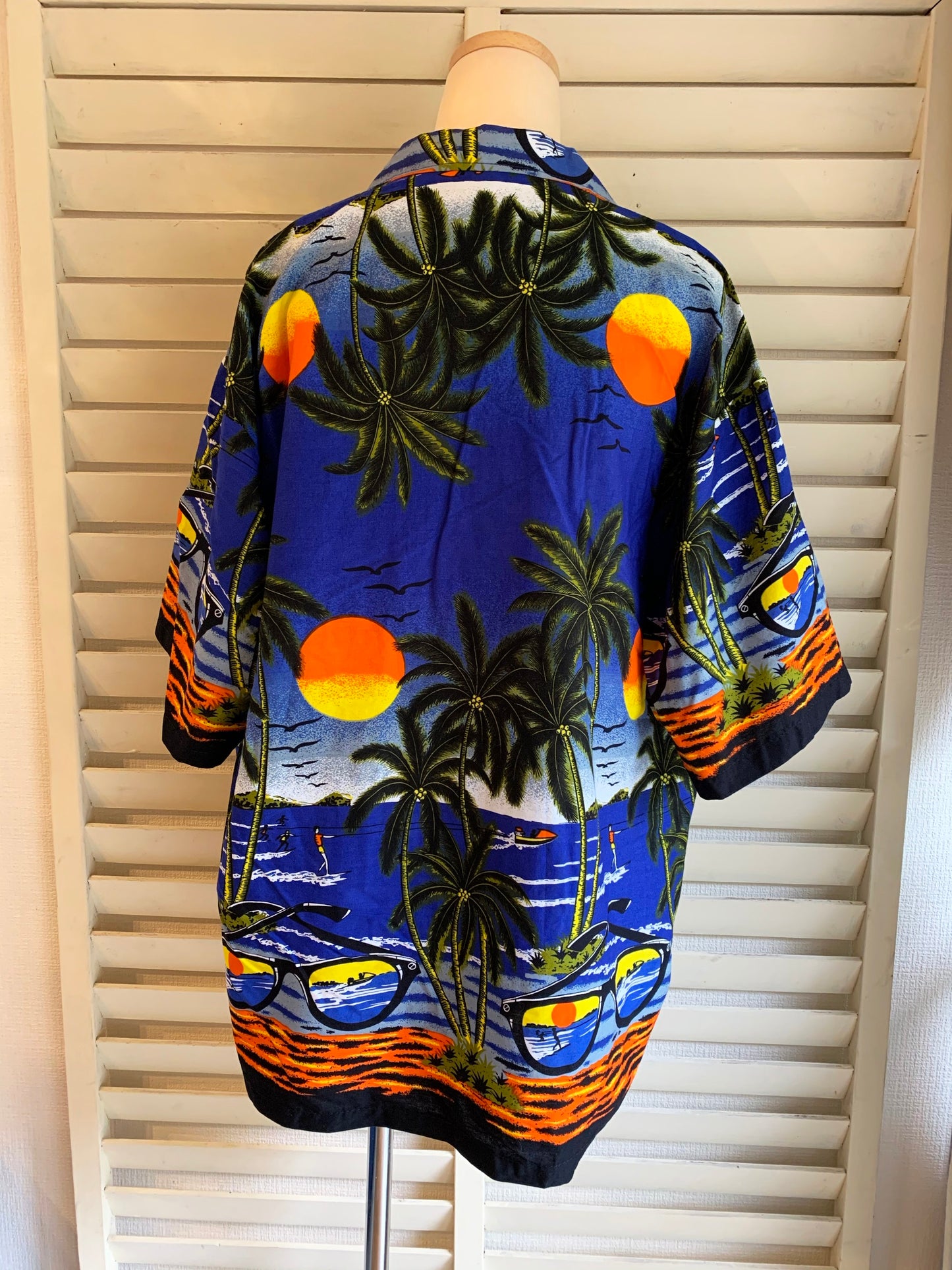 【vintage】70s～80s  palm tree aroha shirts （men's XXL)