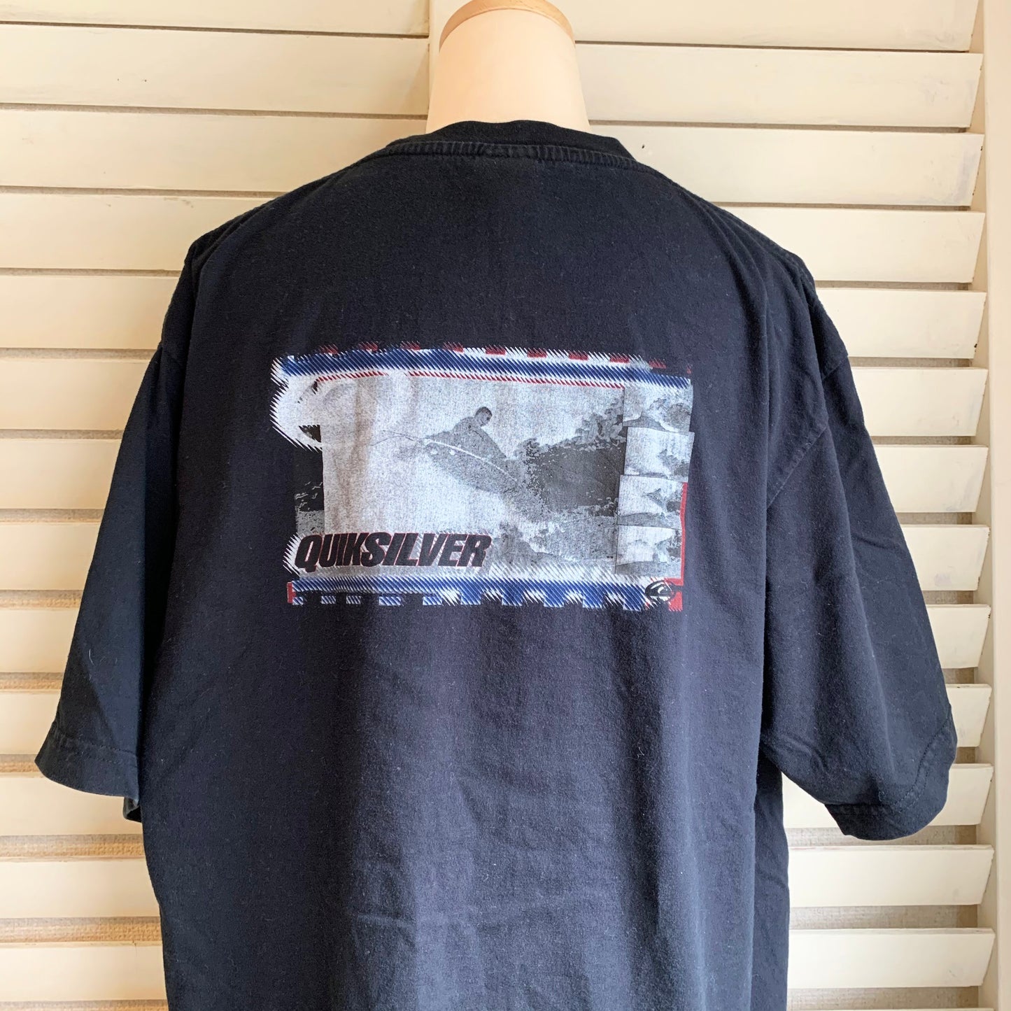 【QUIKSILVER】90s  クイックシルバー サーフプリント Tシャツ　ブラック　(men’s L)