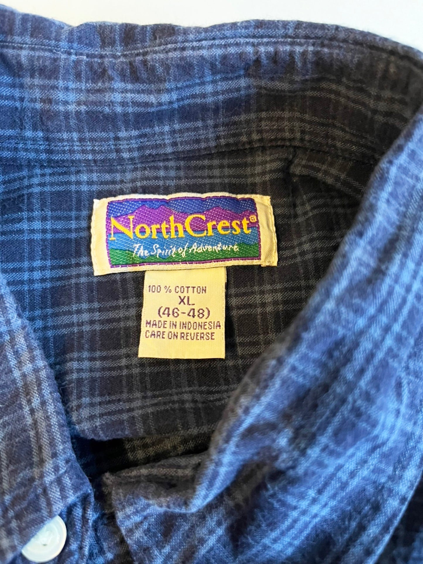 【North Crest】ノースクレスト ライトフランネルシャツ チェック ネイビー (men's XL)
