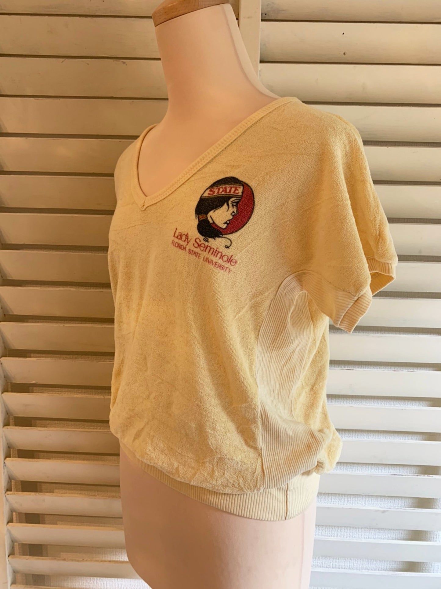 【Collegiate Pacific】 80s ビンテージ  パイル生地　 半袖ニット (women's XL)