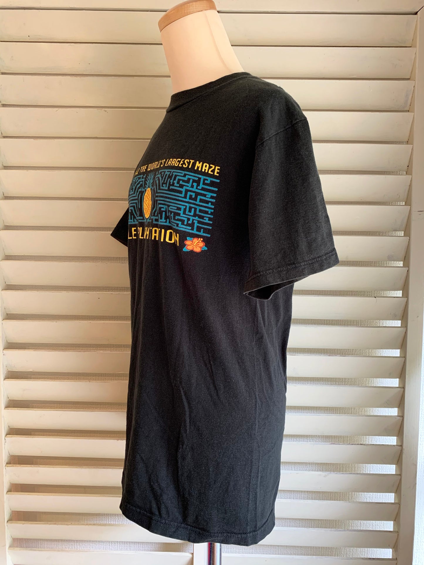 【Dole】90s ドールプランテーション USA製 プリント Tシャツ ブラック (men's S)