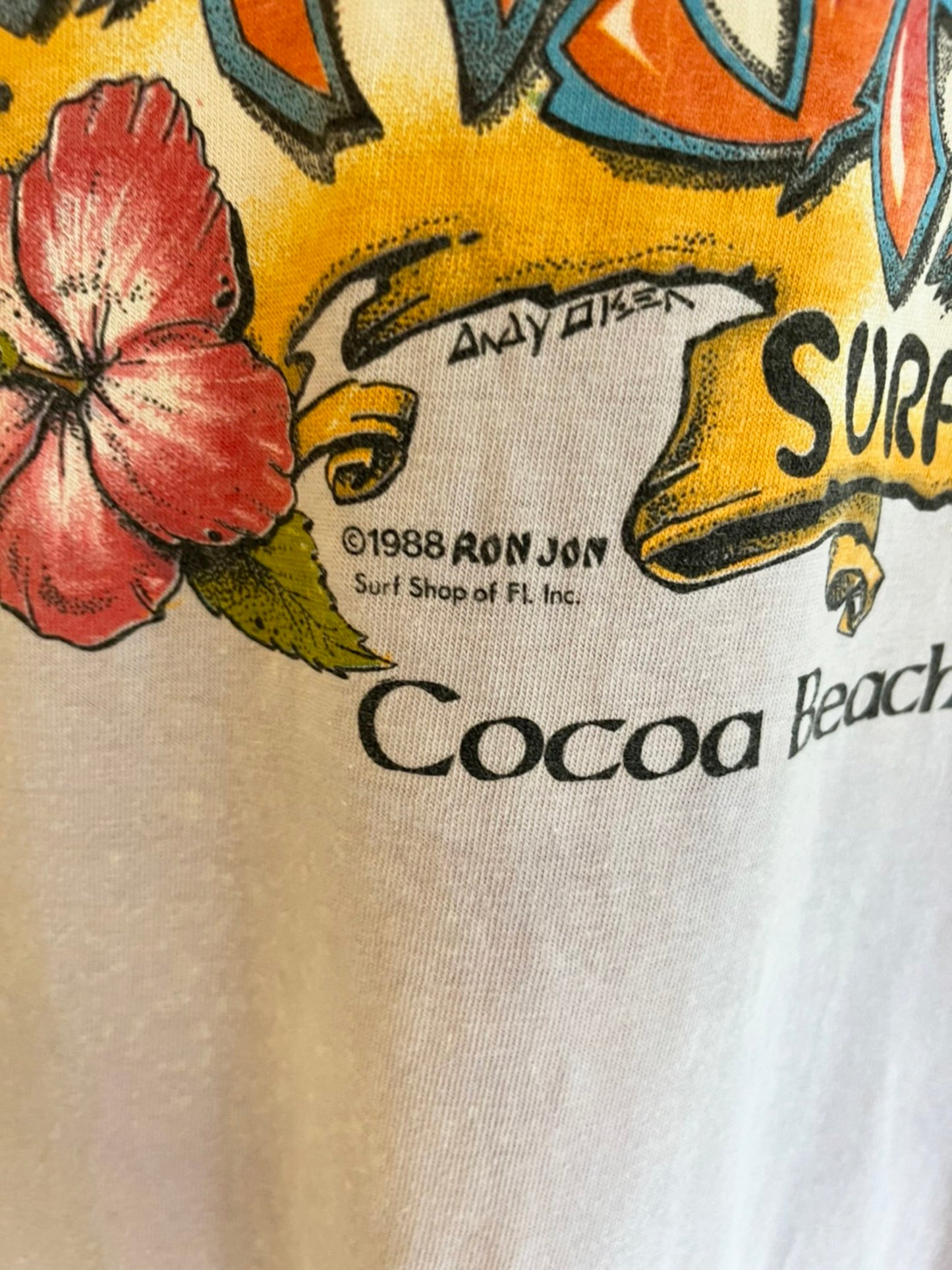 【RONJON SURF SHOP】1988年製 USA製 ロンジョン Tシャツ (men's XL)