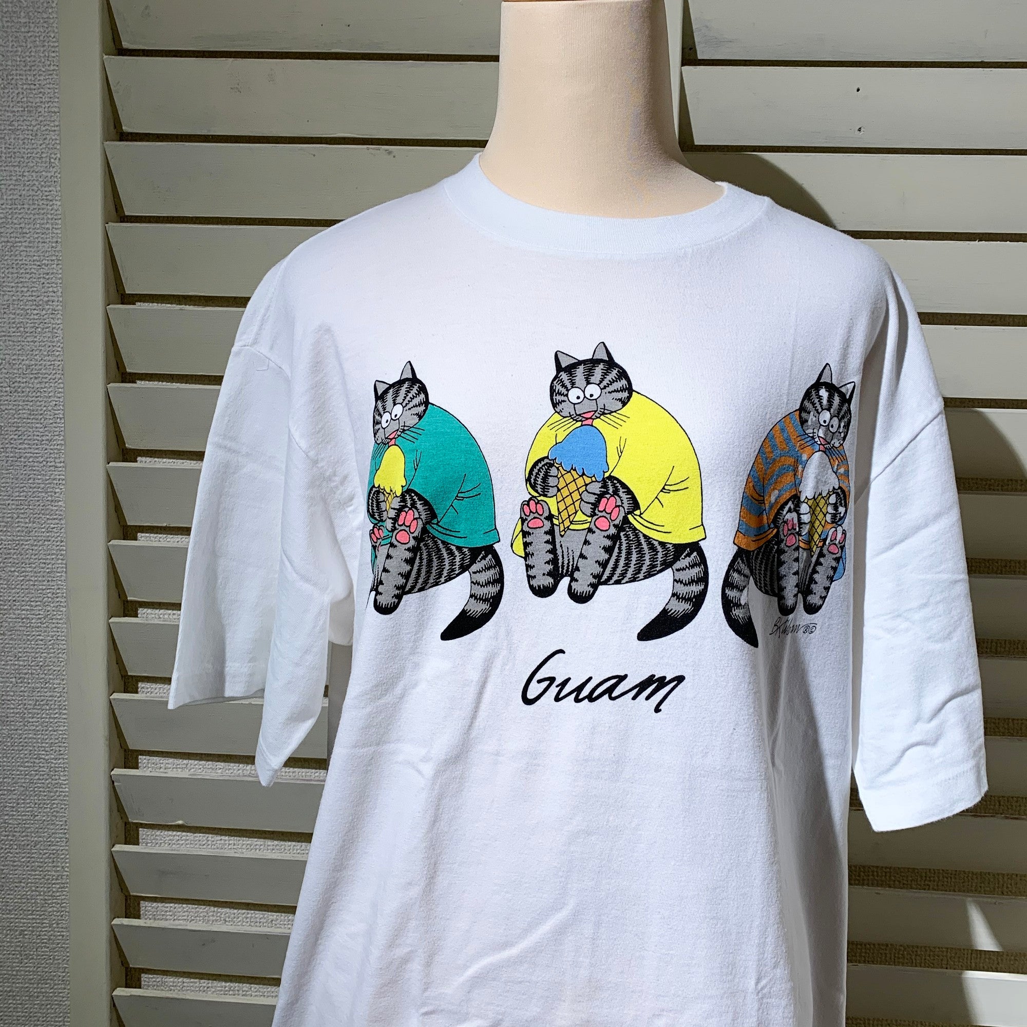 90s USA製 Crazy Shirt クリバンキャット プリントTシャツ MTシャツ/カットソー(半袖/袖なし)