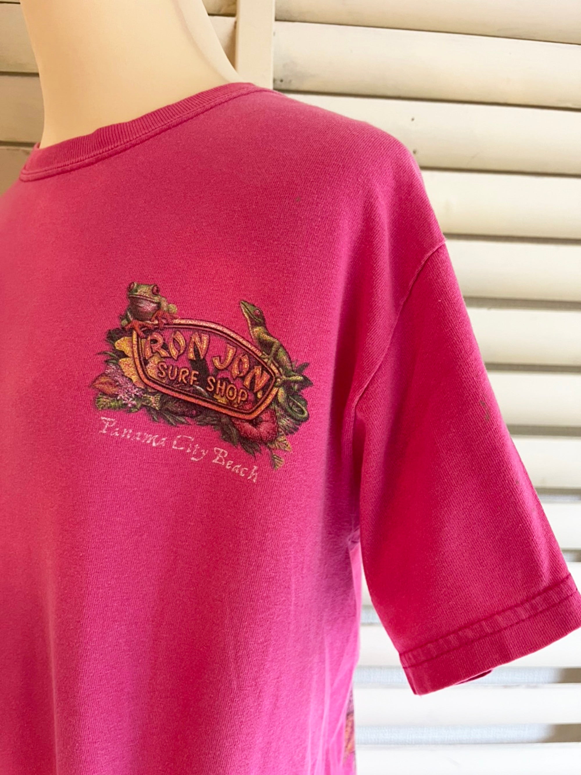 RON JON SURF SHOP】ロンジョン オウム マゼンダ Tシャツ ※脇