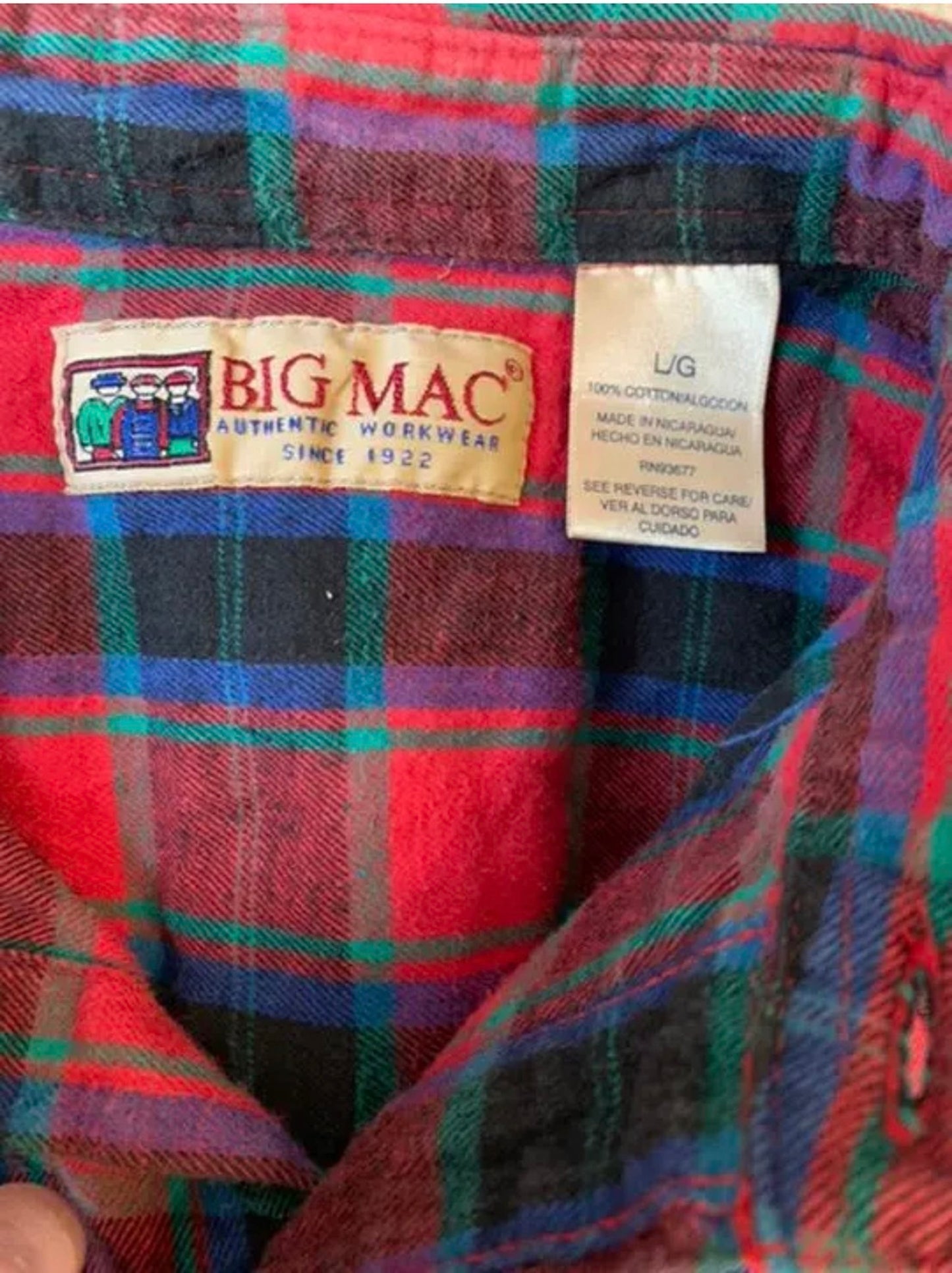 【BIGMAC】80's USA製 ビッグマック フランネルシャツ (men's L)