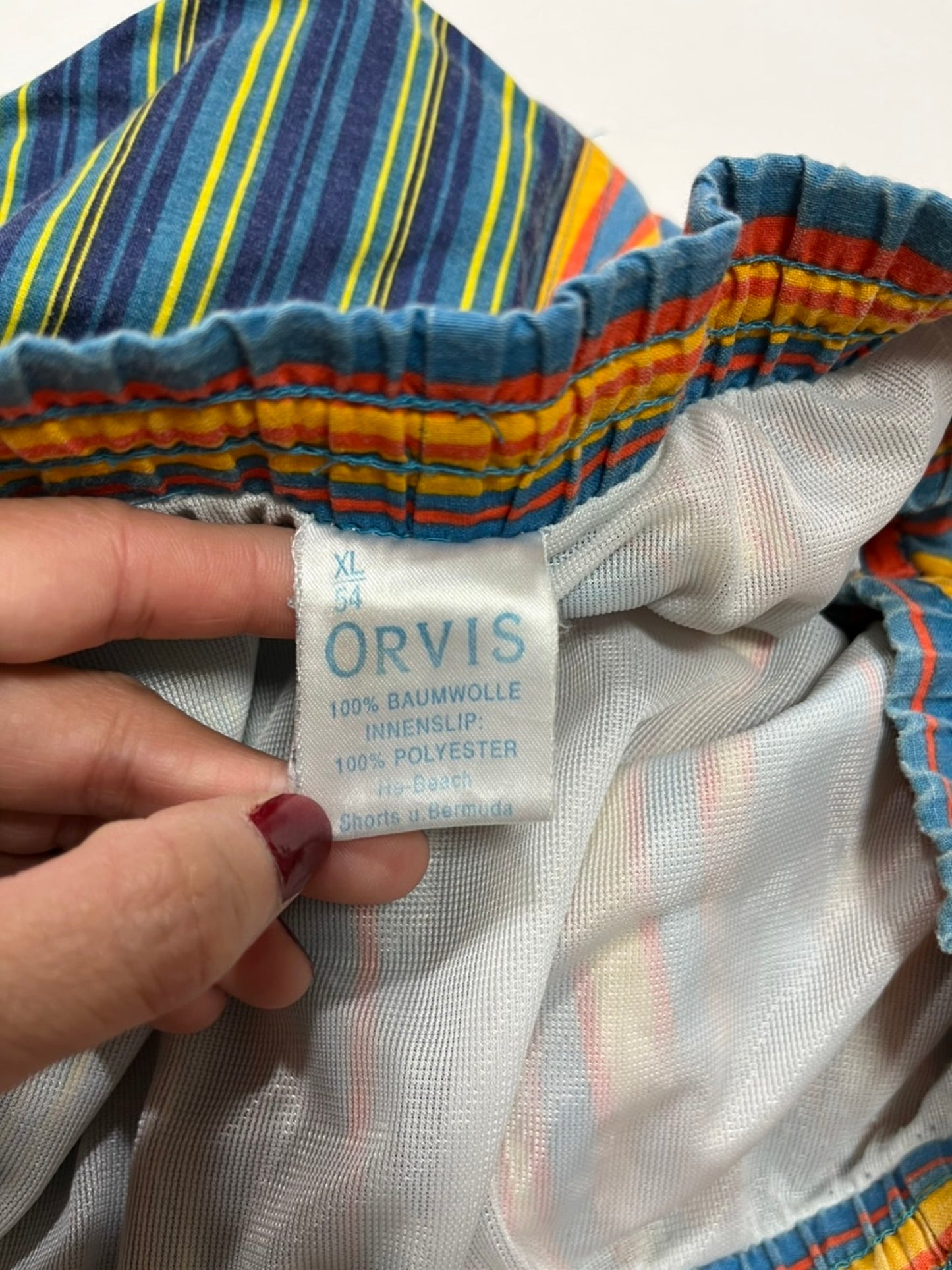 【EURO vintage】ORVIS オービス ストライプ ボードショーツ ビーチショーツ (men's XL)