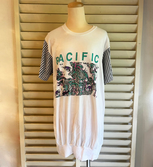 【EURO vintage】レディース PACIFIC 半袖Tシャツ ワンピース (FREE )