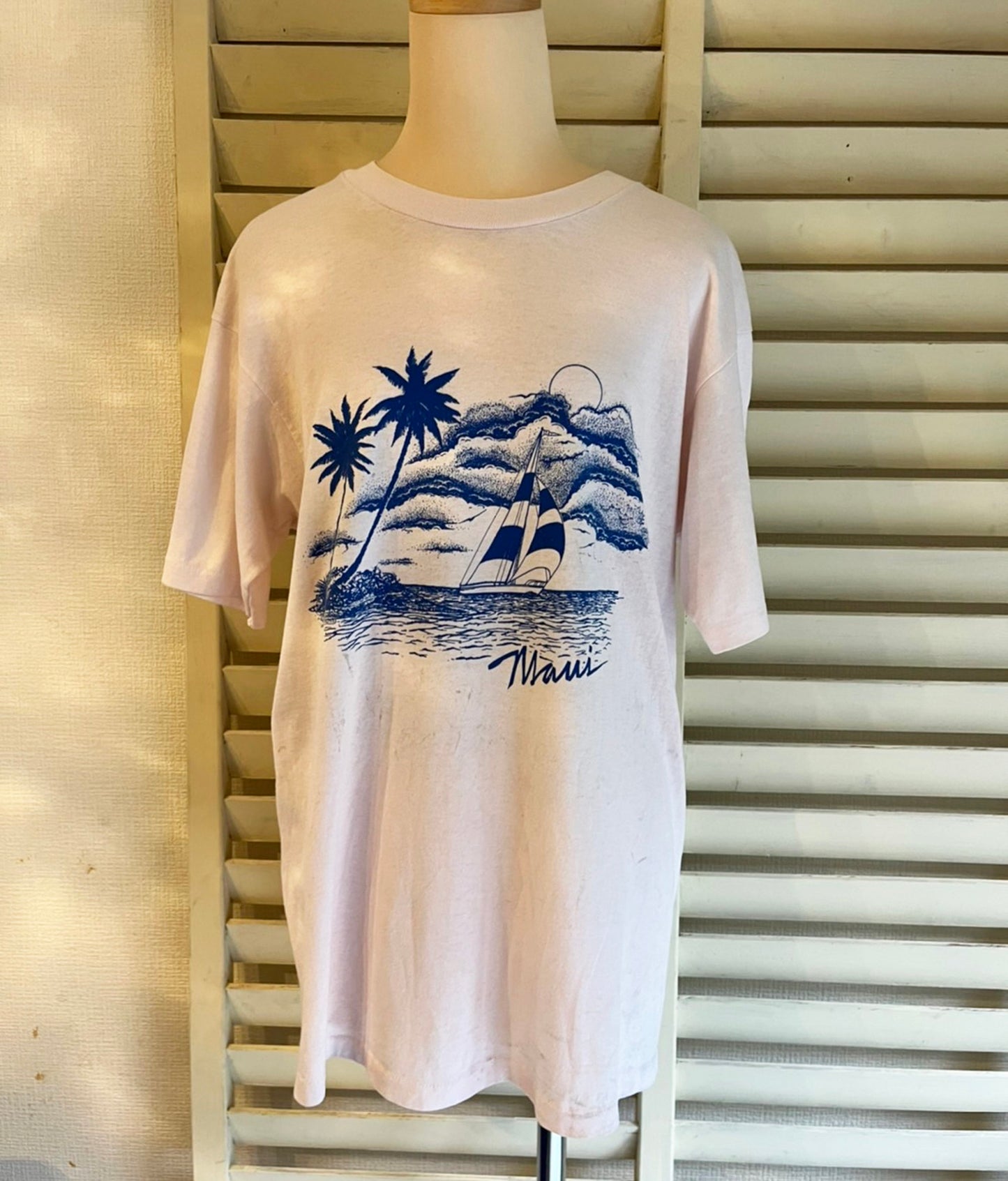 【vintage】80's Hanes Hawaii スーベニア Tシャツ オールドサーフ ピンク（men's L)