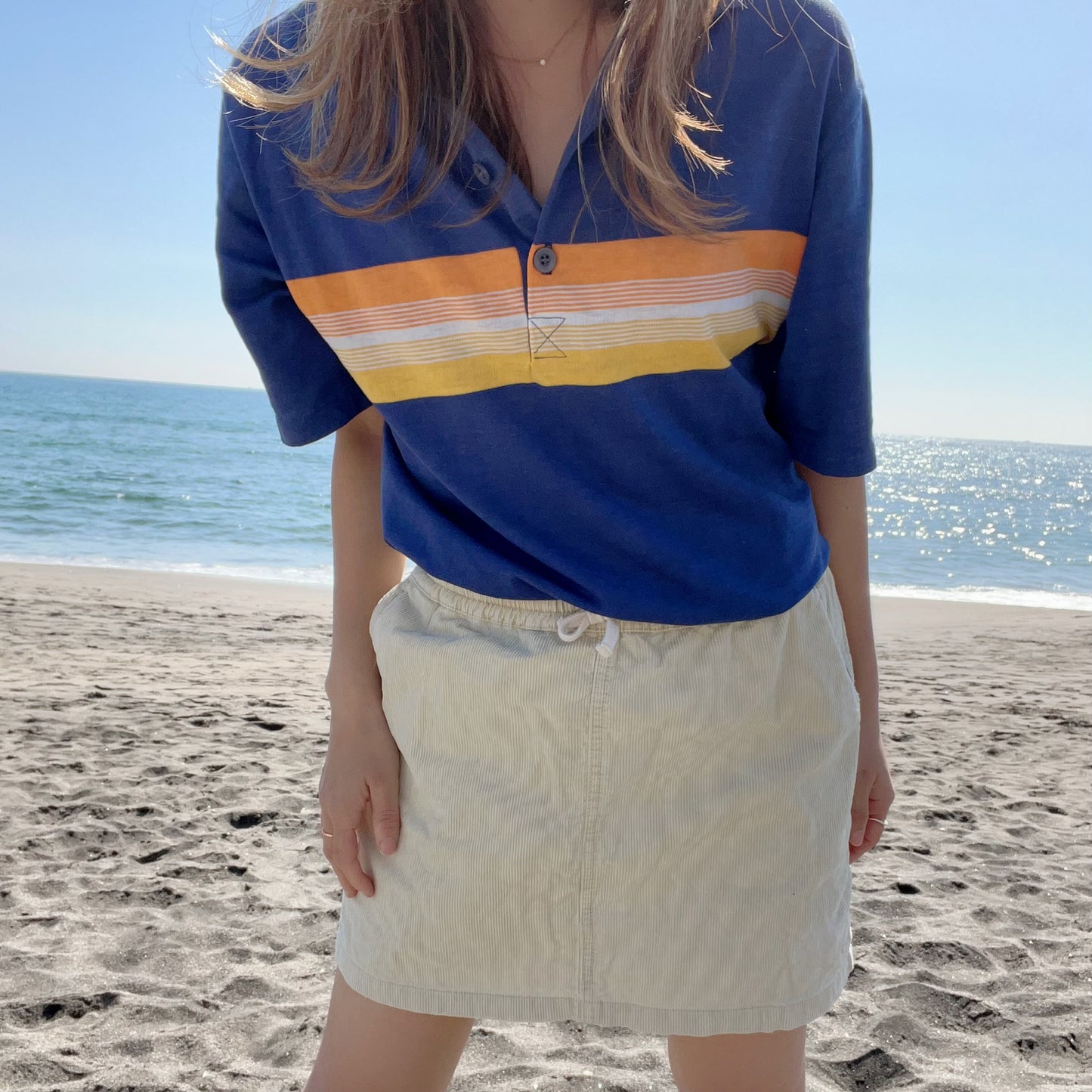Ocean pacific】70's vintage OP Striped polo shirt (men's M) – sup 